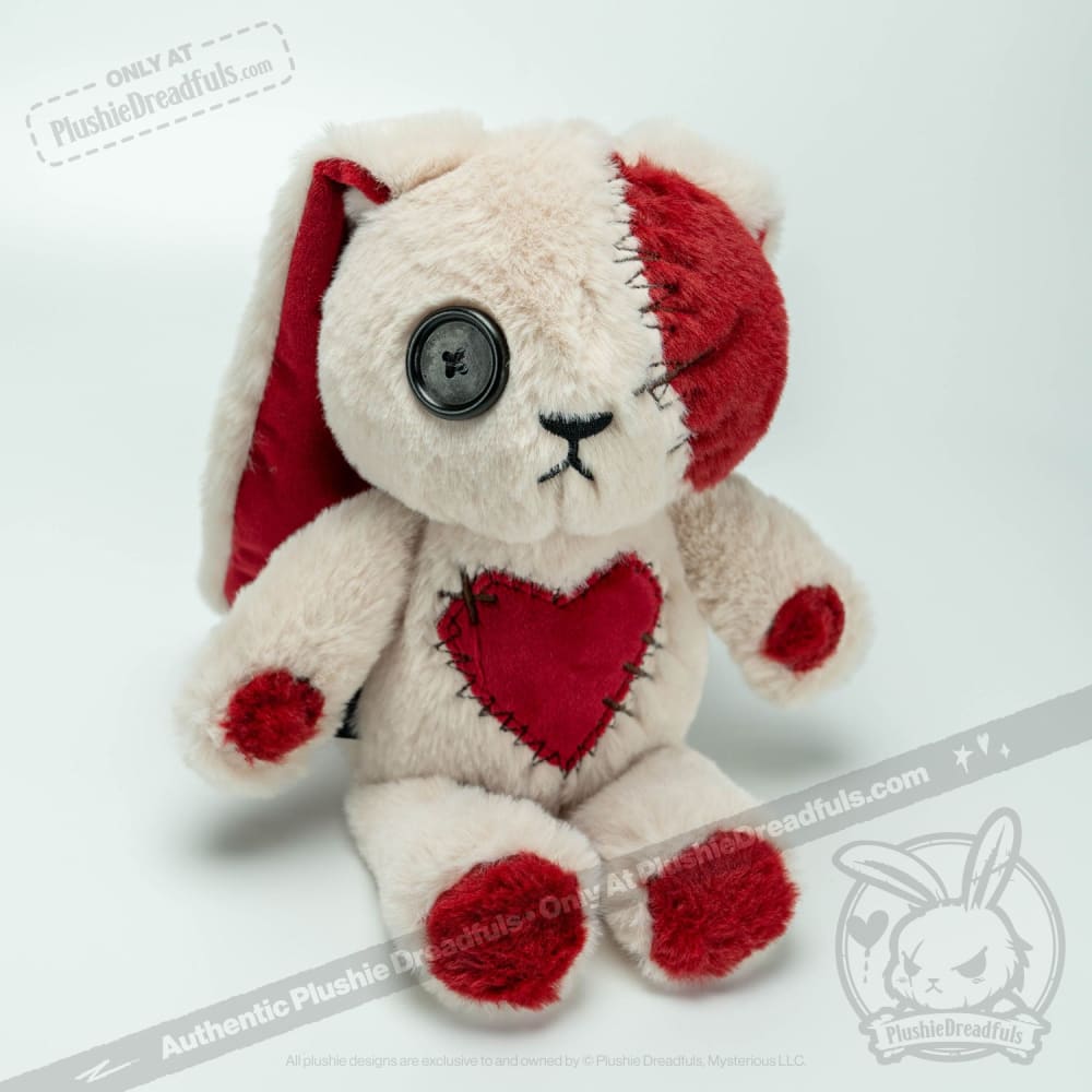 Plushie Dreadfuls Love Rabbit Stuffed Animal - Soft Cuddly Bunny Plush Toy for Kids, Valentine's Gift, Anxiety Relief & Bedroom Decor