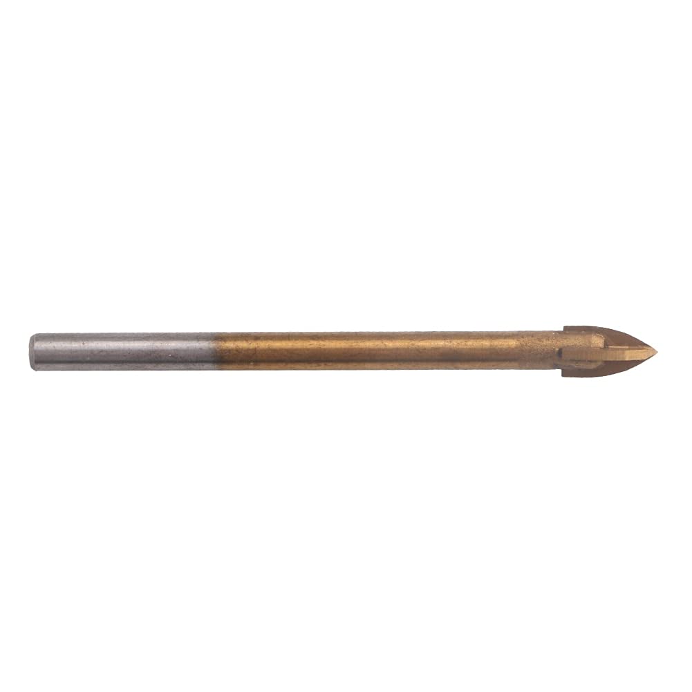 10x Titanium Coated Drill Bits for Ceramic Tile, Glass & Hard Surfaces - Tungsten Carbide Cross Spear Head (6mm) - Perfect for DIY Home Improvement, Bathroom Renovation & Craft Projects