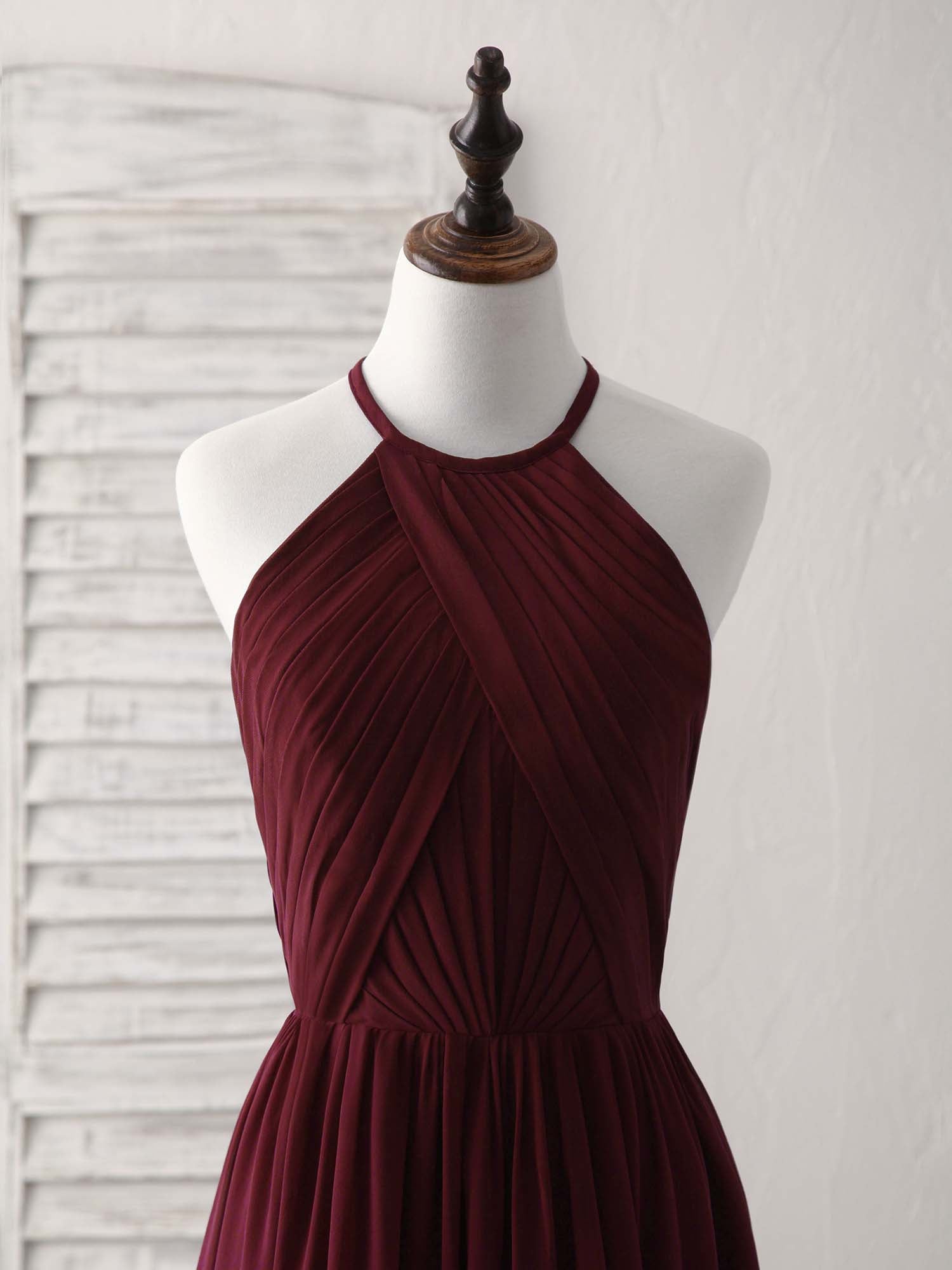 Elegant Burgundy Chiffon Long Prom Dress | Formal Evening Gown for Women | Perfect for Homecoming, Prom Night & Special Occasions