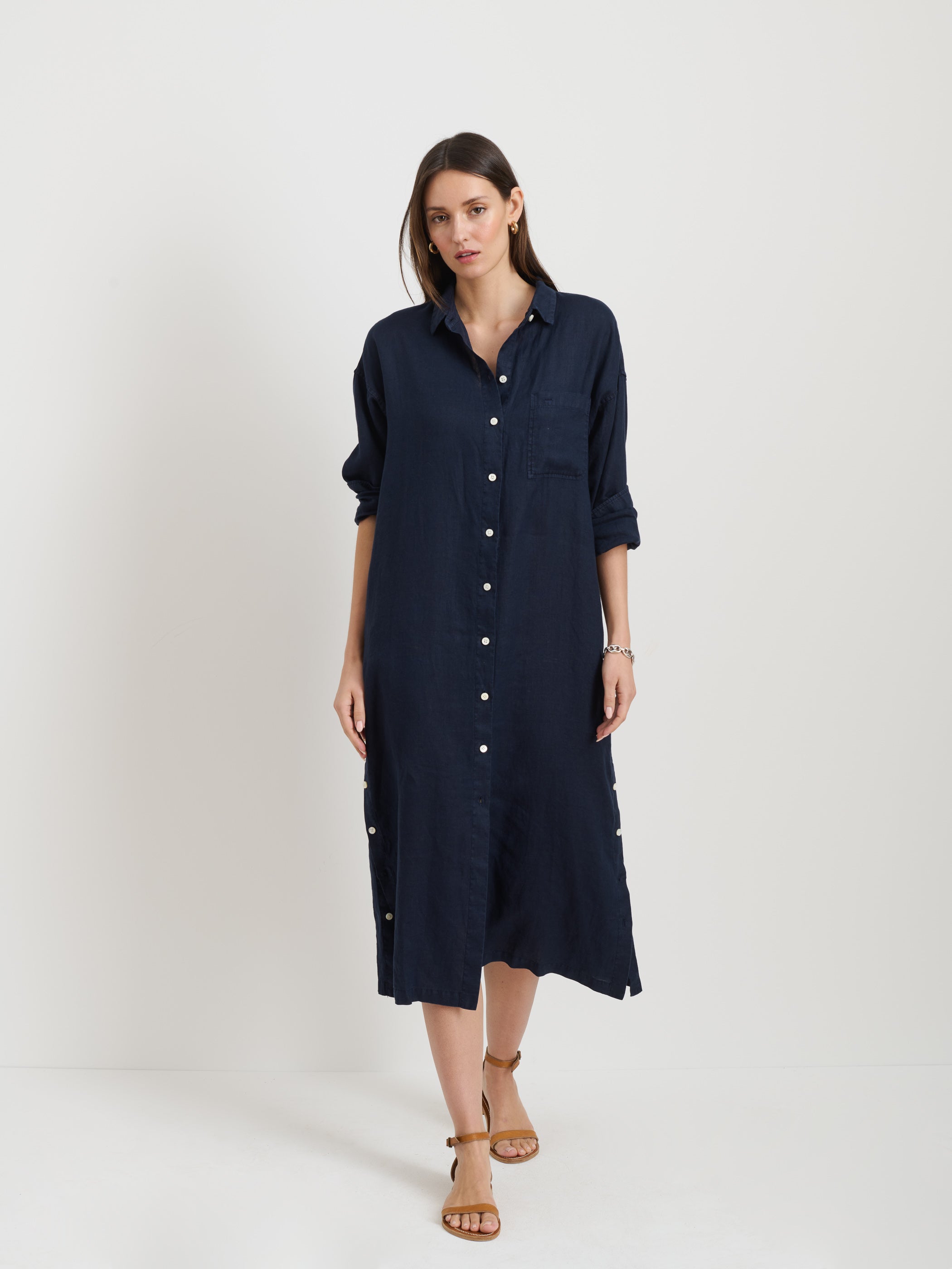 Kerry Linen Shirtdress for Women - Comfortable & Stylish Casual Summer Dress for Office, Brunch & Weekend Outings