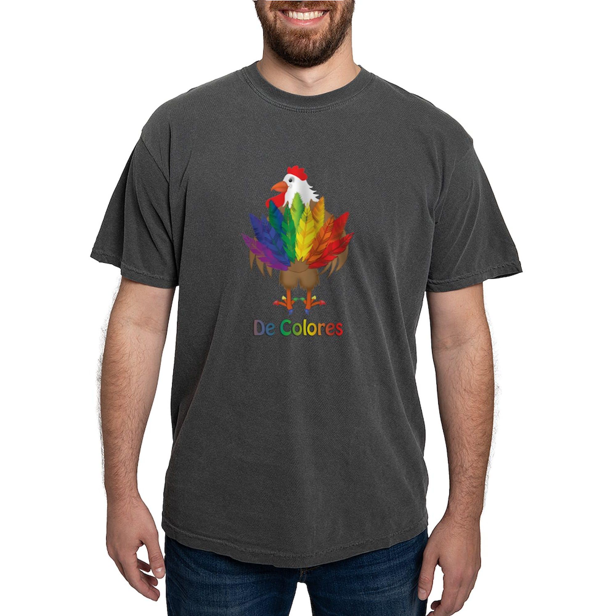 Vibrant De Colores Rooster T-Shirt for Men | Comfort Colors Cotton Tee | Perfect for Casual Wear, Festivals & Hispanic Heritage Celebrations