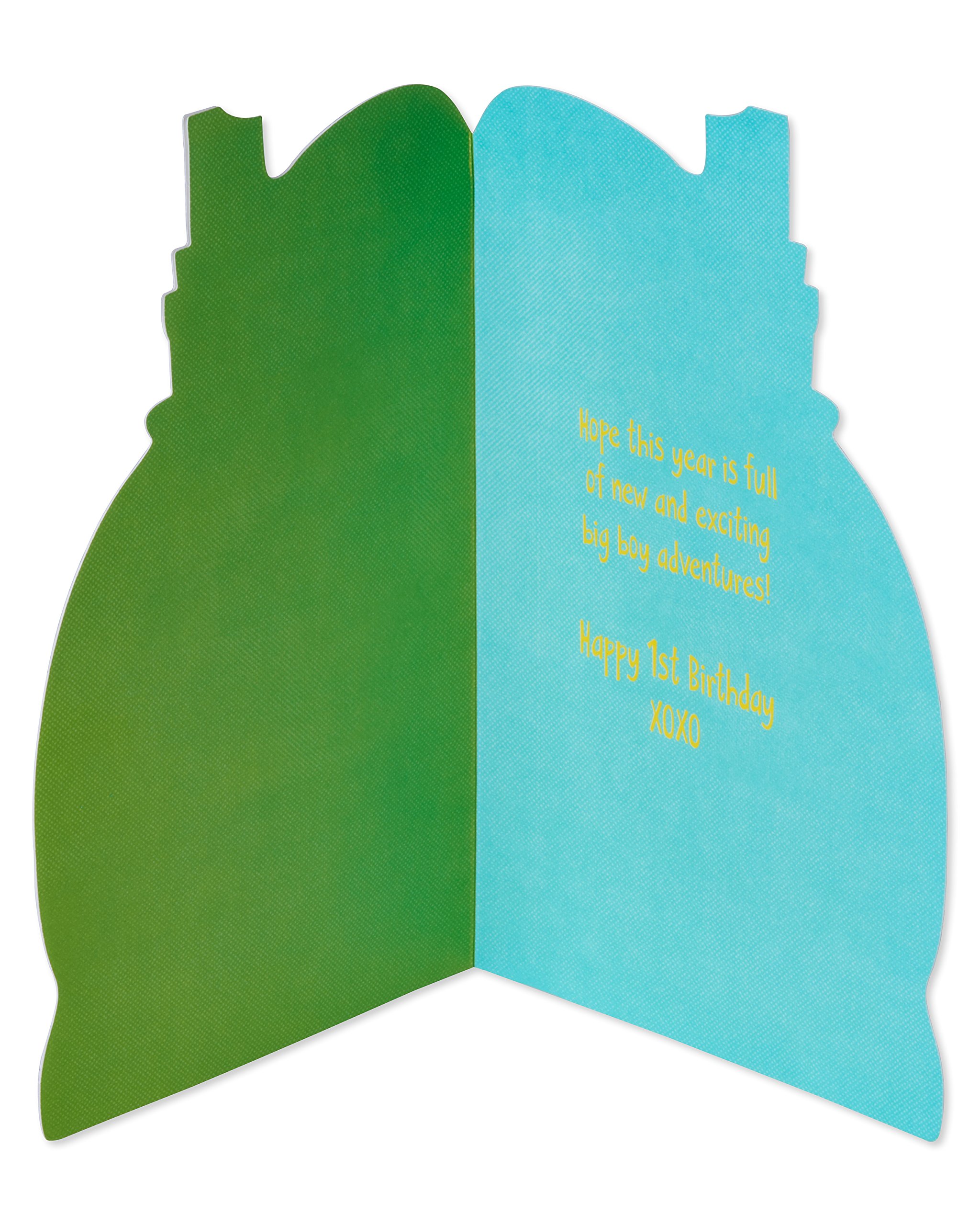 American Greetings 1st Birthday Card for Boys - Cute Dinosaur Theme | Perfect for Baby's First Birthday Party, Baby Shower Gifts & Milestone Celebrations