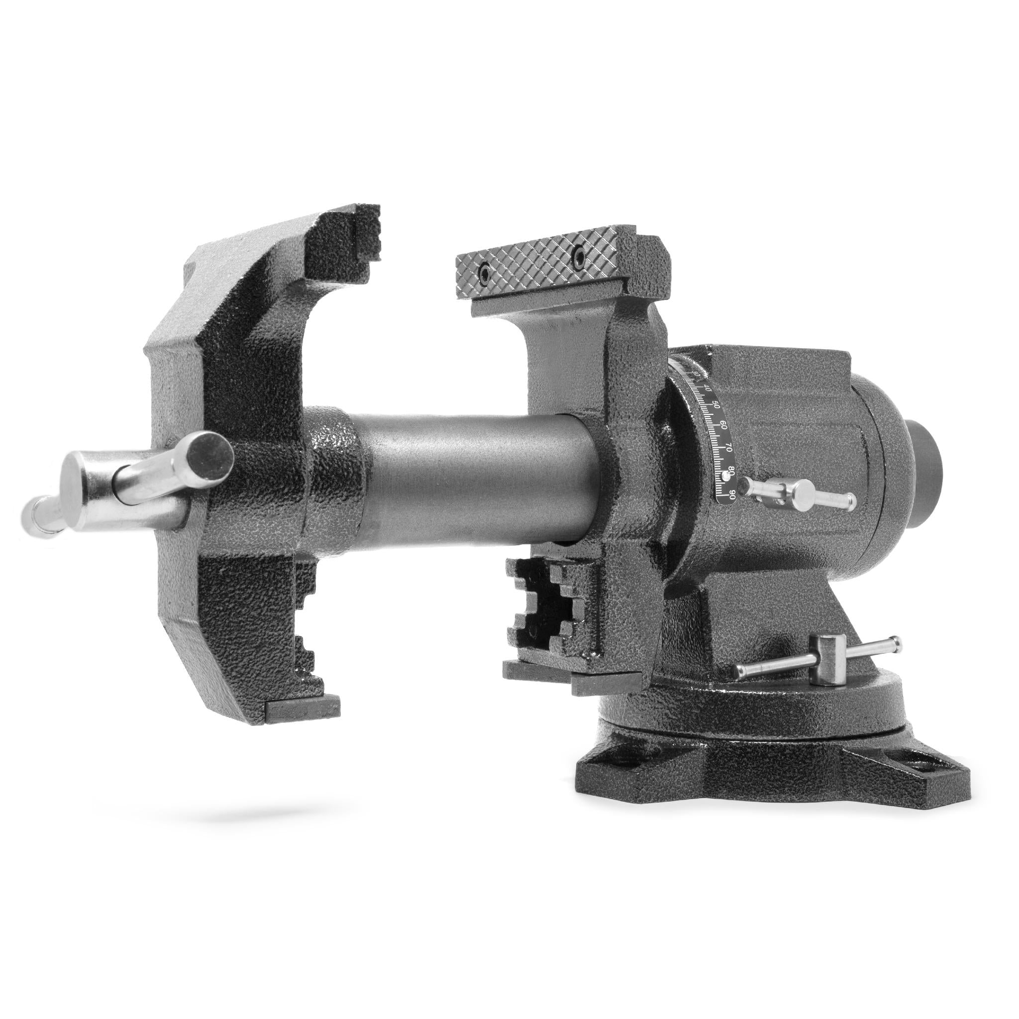 WEN MPV502 5-Inch Heavy Duty Cast Iron Bench Vise with 360° Swivel Base - Multi-Purpose Workbench Clamp for Woodworking, Metalworking & DIY Projects