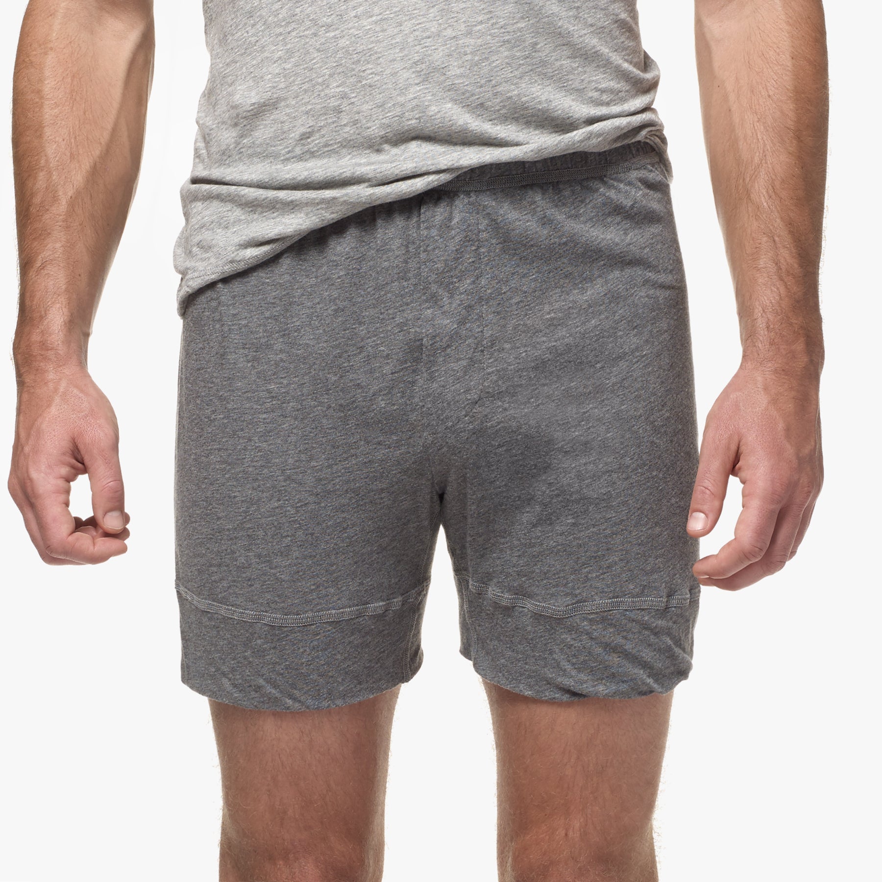 Men's Comfortable Boxer Shorts - Heather Charcoal Cotton Underwear for Sleep, Lounge & Everyday Wear