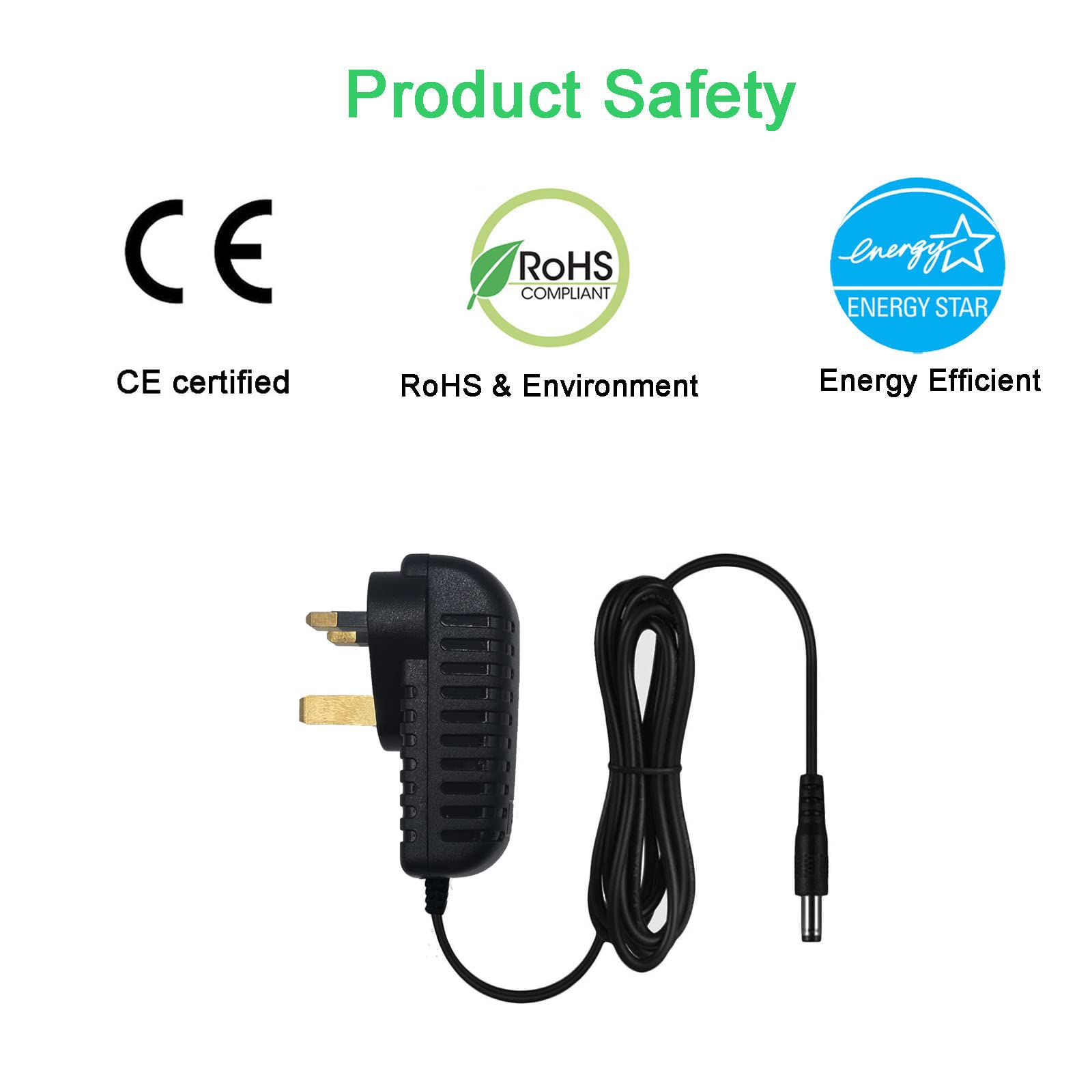 MyVolts 7.5V AC/DC Power Adapter for Roberts Revival Mini DAB Radio - UK Plug - Replacement Charger for Home, Office & Travel Use