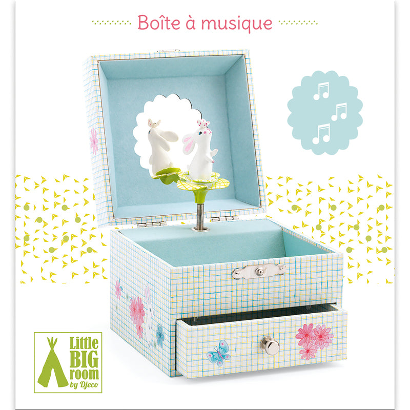 Djeco Sweet Rabbit's Song Musical Box - Hand-Crank Music Box with Melodic Lullabies for Babies & Kids Nursery Decor | Perfect Gift for Baby Showers, Birthdays & Nursery Room Decorations