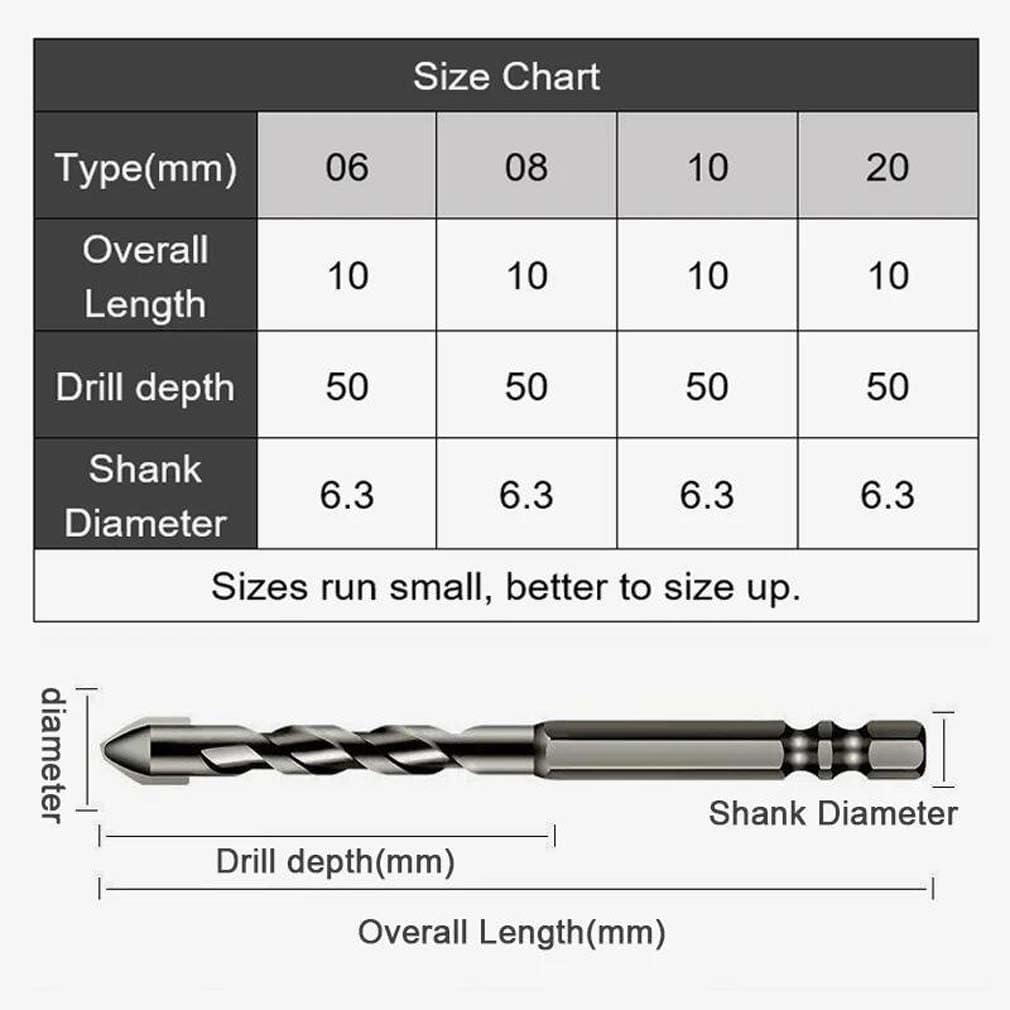 4pcs High Strength Carbide Oblique Head Eccentric Drill Bit Set - Industrial Grade Crooked Concrete Drill Bits for Glass, Tile & Wood (Threaded) - Perfect for Masonry, DIY Projects & Professional Construction Work