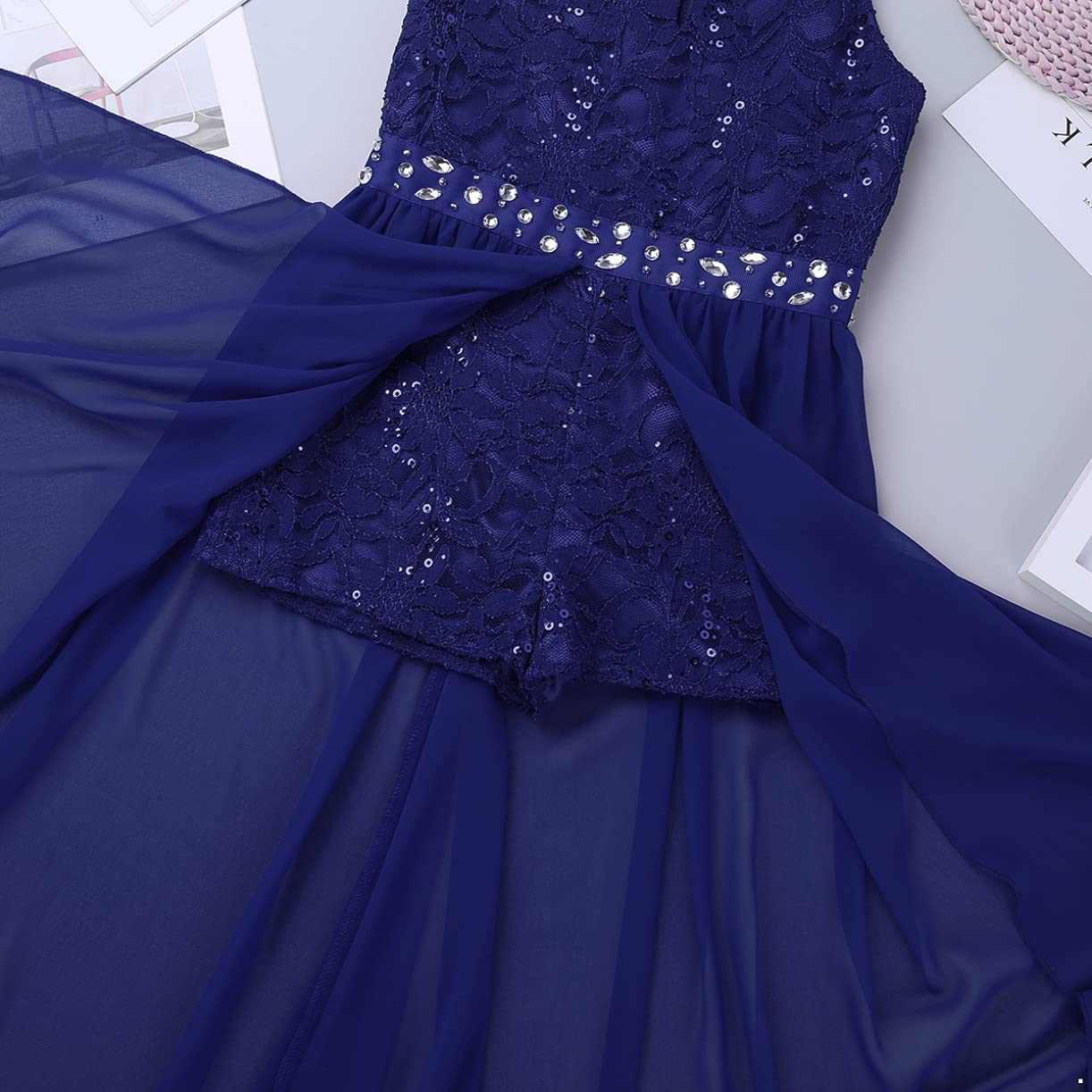 JEATHA Girls Flower Girl Dress - Princess Sleeveless Rhinestone Ball Gown for Weddings, Birthday Parties & Special Occasions | Elegant Maxi Skirt Formal Dress for Pageants, Photoshoots & Celebrations