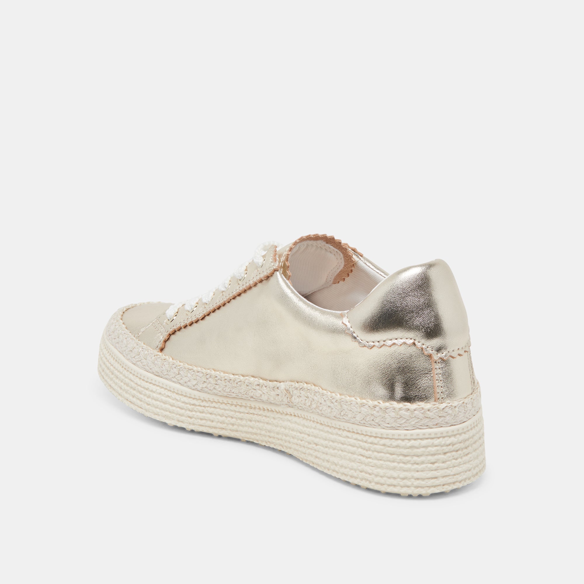 LENNIX Light Gold Metallic Leather Sneakers - Stylish & Comfortable Women's Shoes for Casual Wear, Running & Gym Workouts
