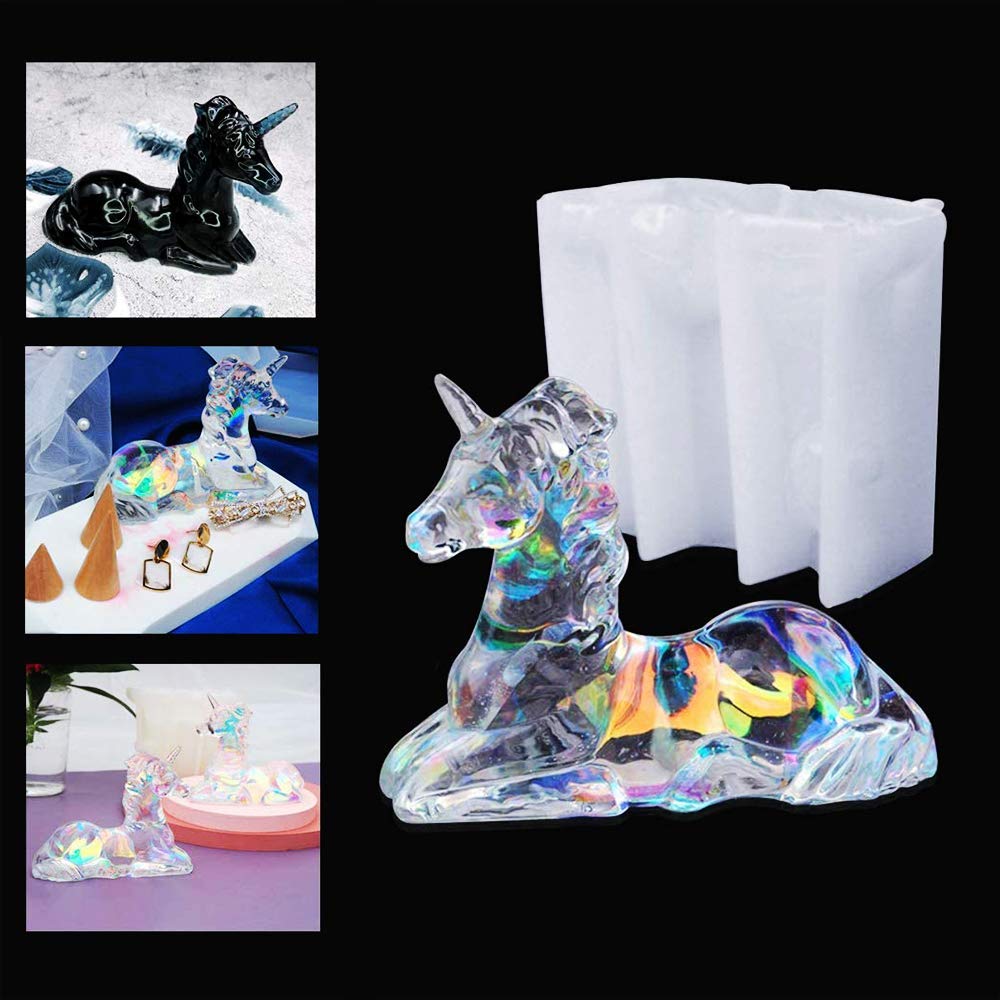 DIY Unicorn & Heart Silicone Resin Molds Set for Epoxy Casting - Beginner Friendly Crystal Craft Molds for Home Decoration, Handmade Gifts & DIY Projects - Perfect for Jewelry Making, Keychains, and Unique Home Decor