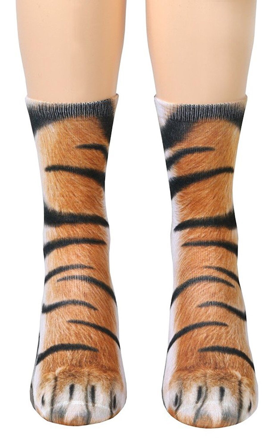 Funny 3D Animal Paw Socks - Cute Cat Tiger Dog Crew Socks for Men & Women | Novelty Gifts for Pet Lovers | Perfect for Cosplay, Halloween & Funny Gifts