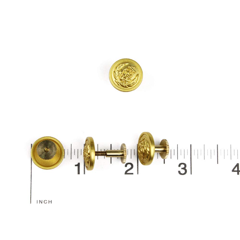 Matte Gold Screw-Back Epaulette Buttons - Military Style Uniform Accessories for Jackets, Coats & Costumes