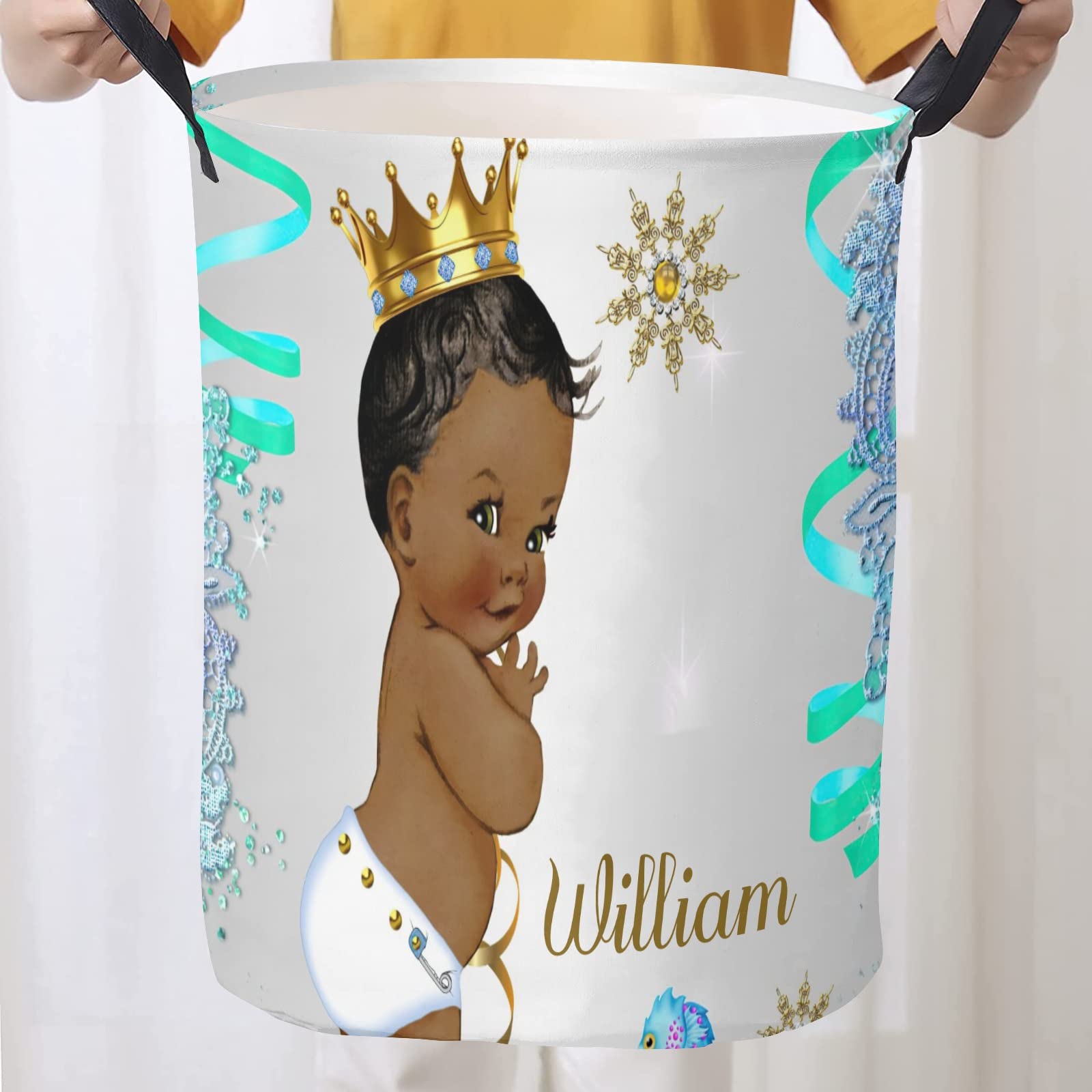 Personalized Laundry Hamper - Custom Collapsible & Foldable Laundry Basket with Waterproof Design for Clothes, Toys & Baby Items | Perfect for Nursery, Dorm Room, and Small Space Organization
