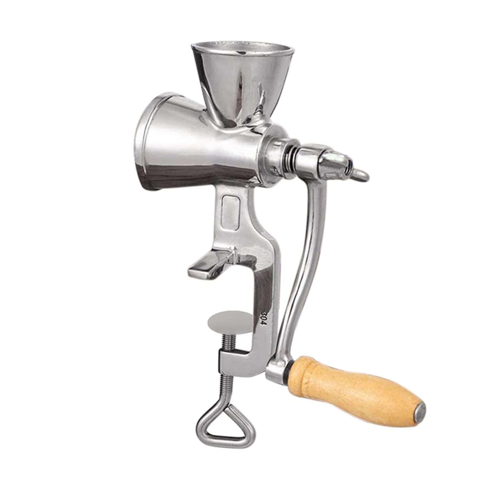 Premium Manual Coffee Grinder - Portable Hand Crank Grain Mill with Stainless Steel Burrs for Espresso, French Press & Pour Over - Perfect for Camping, Travel & Home Kitchen Use (Wooden Finish)