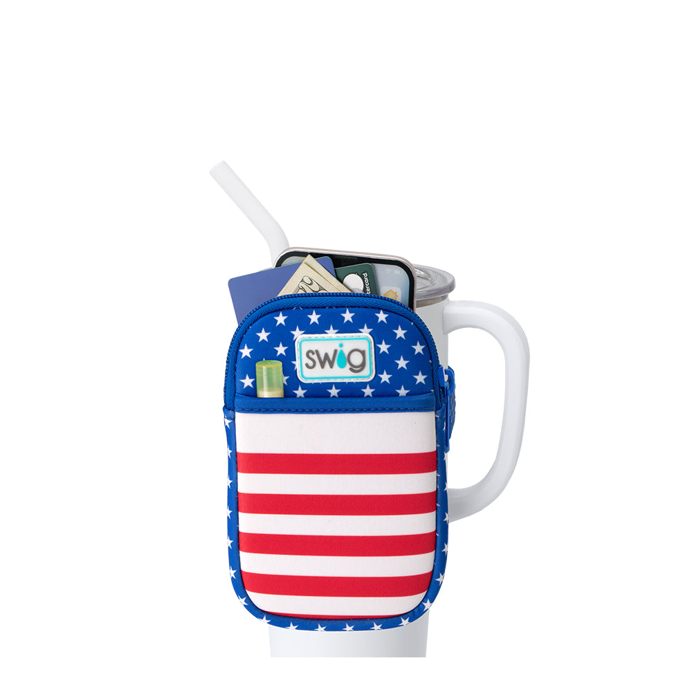 All American Mega Mug Pouch - Insulated Coffee Cup Holder for Travel, Camping & Office - Large Thermal Sleeve for 20-30oz Tumblers & Mugs - Perfect Gift for Coffee Lovers