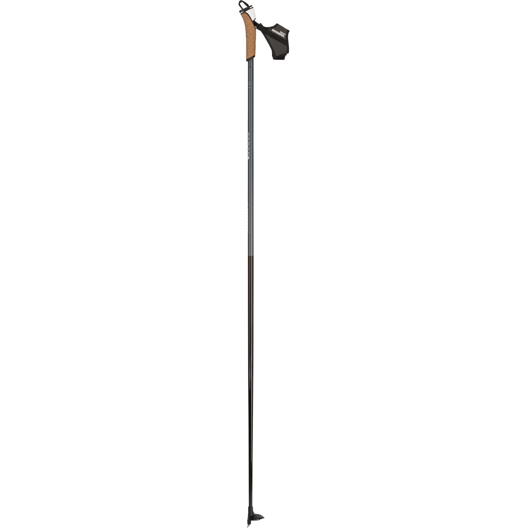 Rossignol 2023 Force 3 Nordic Ski Poles - Lightweight Aluminum Adjustable Trekking Poles for Cross Country Skiing & Winter Hiking