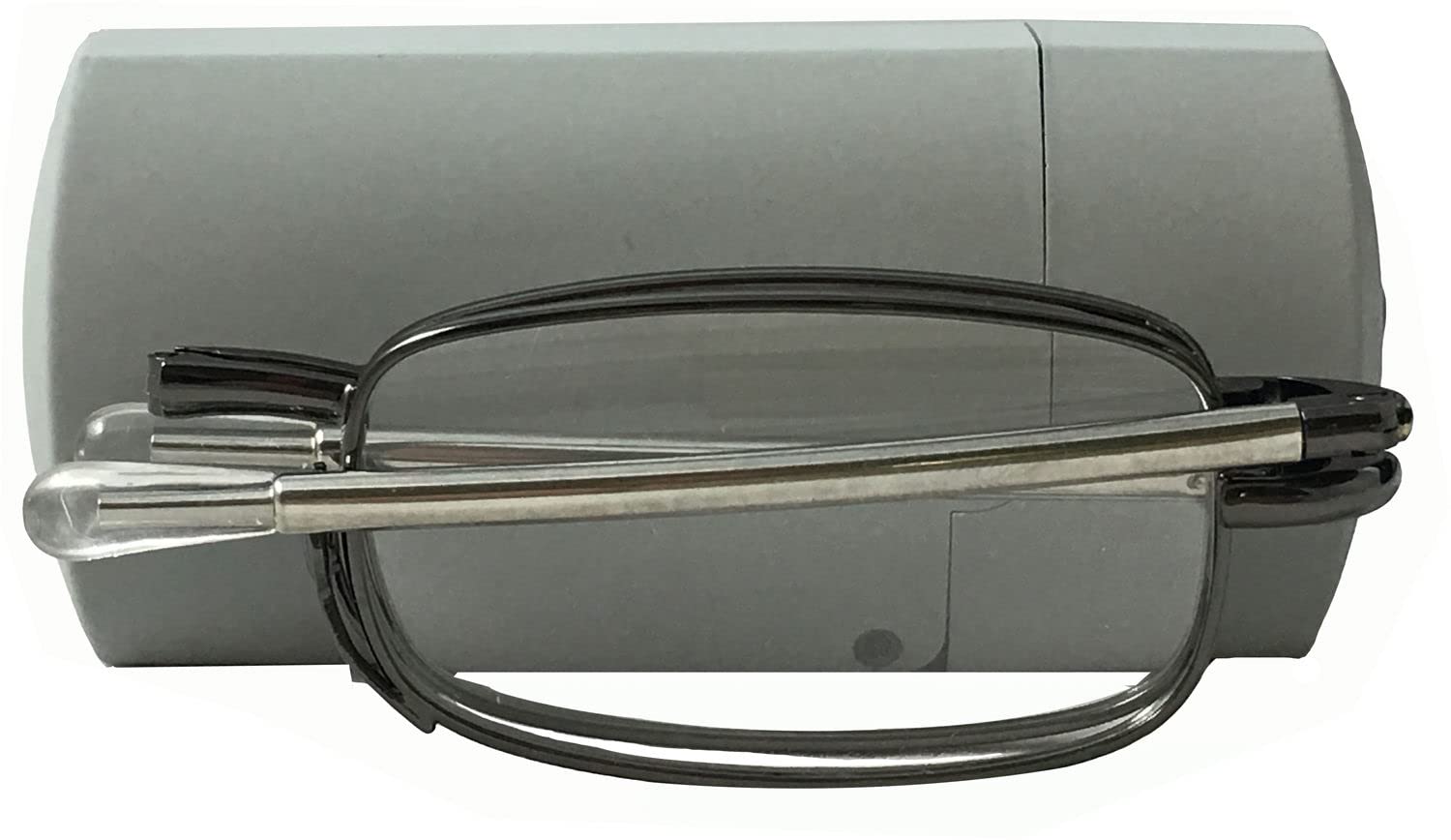 Unisex Folding Reading Glasses 2.00 Strength - Non-Polarized Black Frame with Plastic Case - Narrow Fit for Reading, Working & Travel