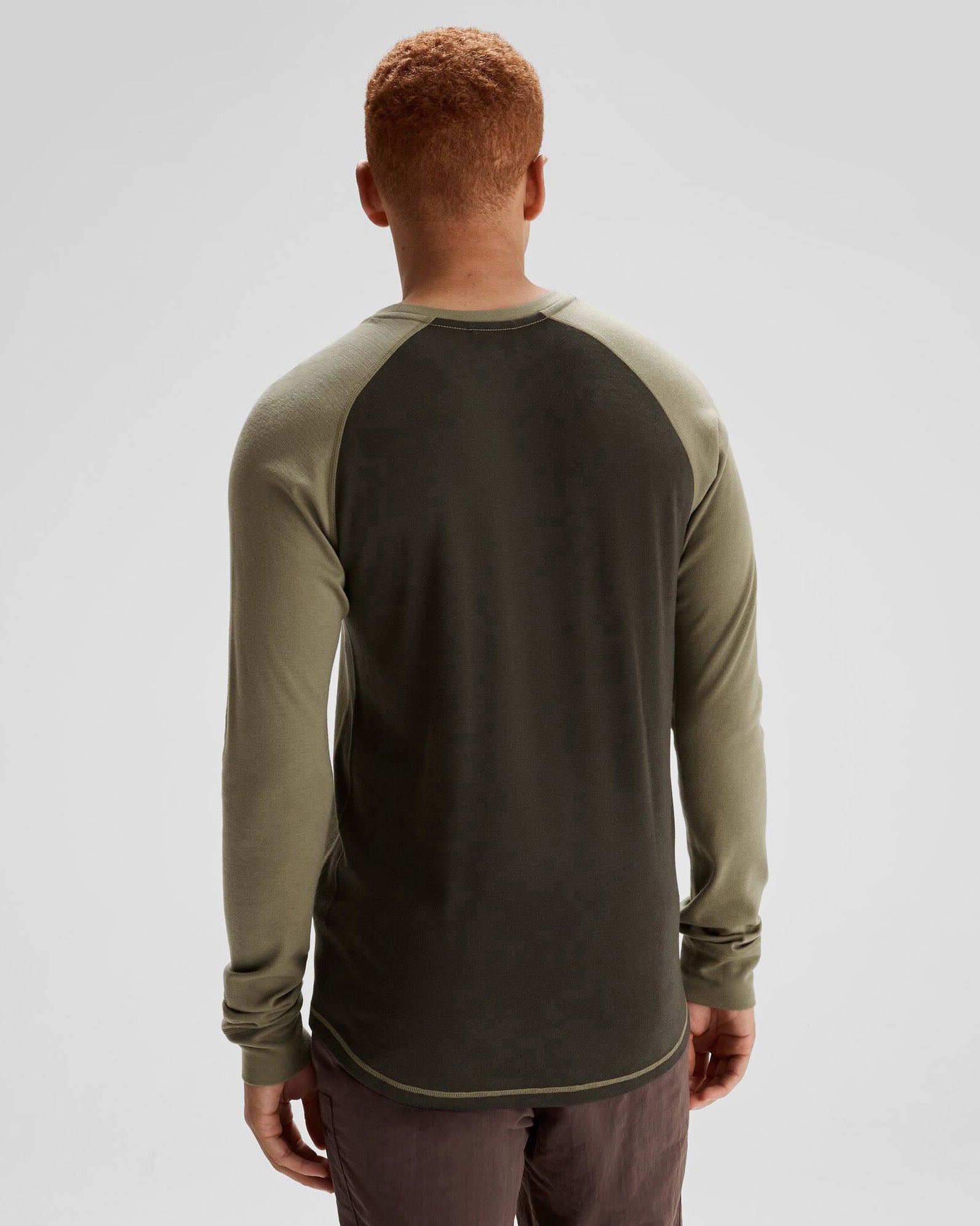 Men's K Merino 250 Long Sleeve Thermal Base Layer Top - Beech/Dark Moss - Warm Wool Shirt for Hiking, Skiing & Winter Outdoor Activities