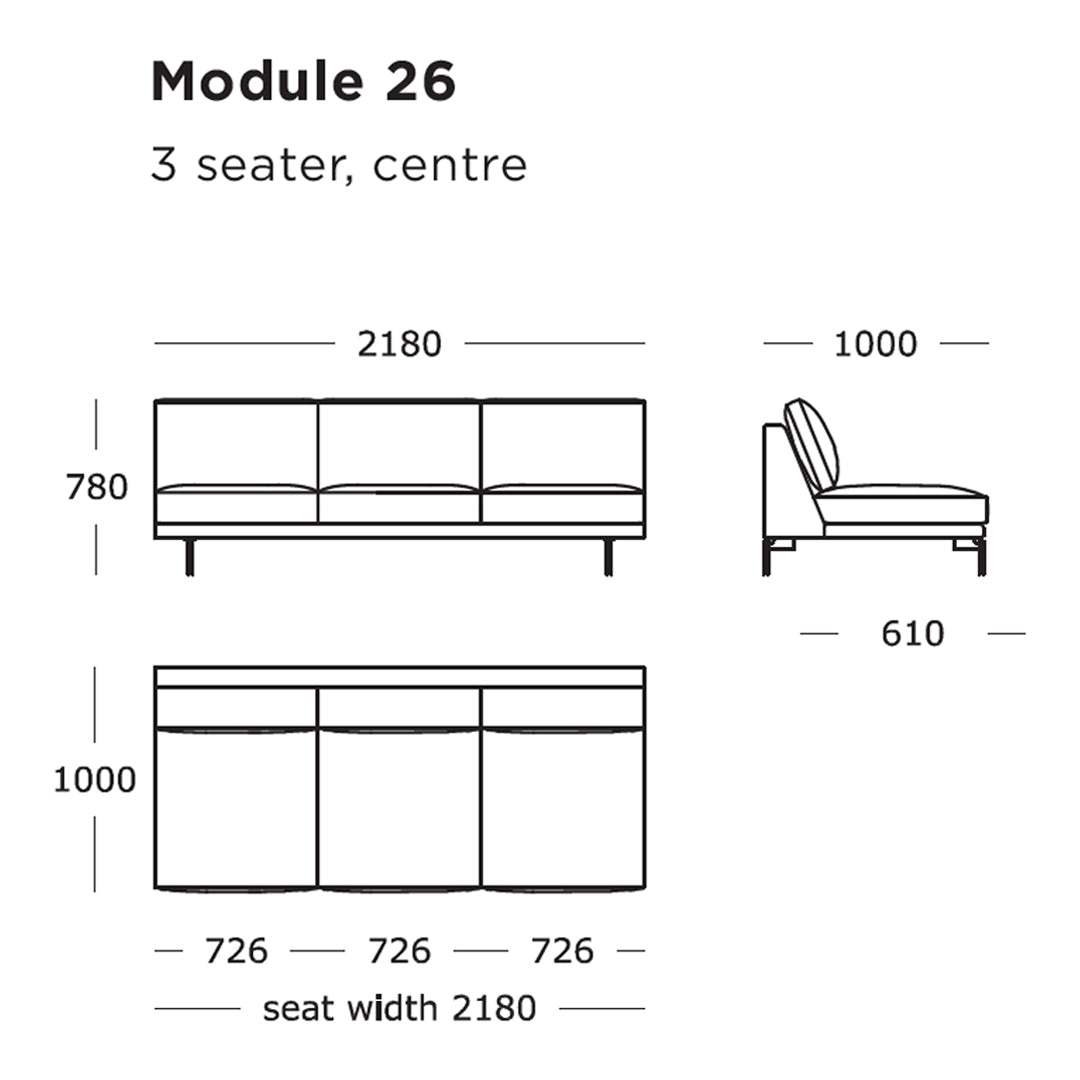 Modular Sofa Set - Edge V1 Contemporary Sectional Couch with 25 & 32 Inch Modules for Living Room, Lounge & Office Spaces
