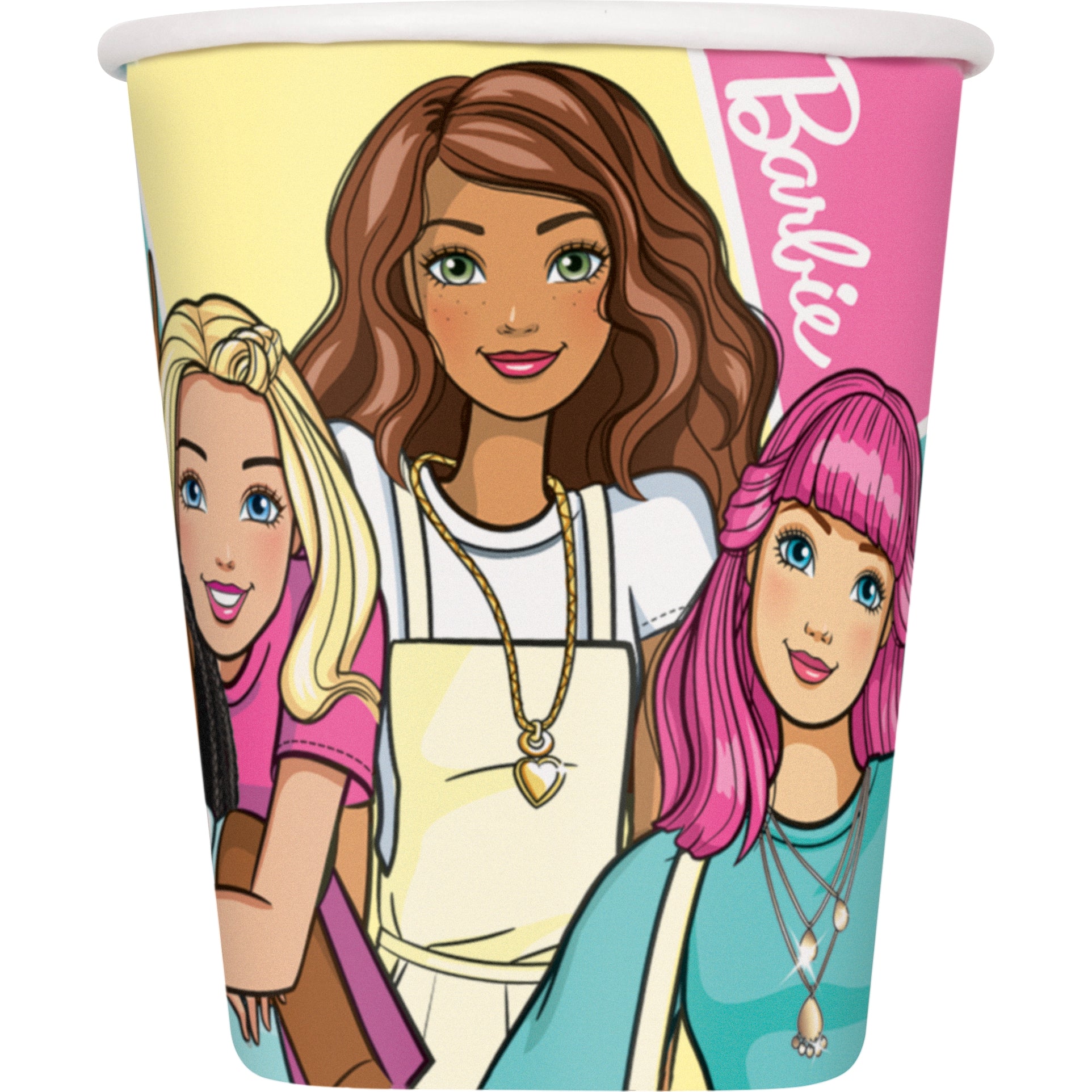 Barbie 9oz 8-Count Plastic Cups - Perfect for Kids' Birthday Parties, Picnics, and Themed Events