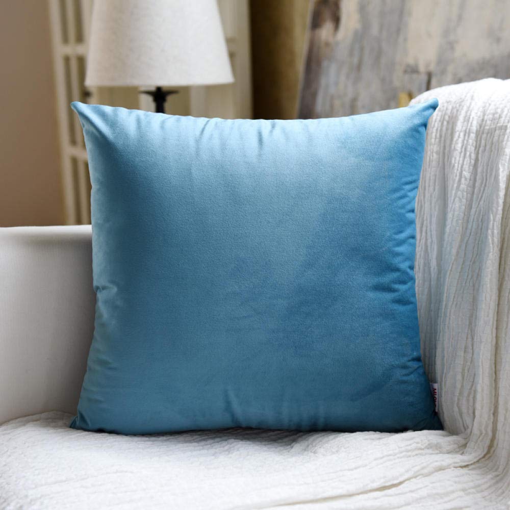 QWE Ergonomic Lumbar Support Pillow for Sofa, Office Chair, and Car - Tile Blue (45x45cm) - Perfect for Back Pain Relief, Comfortable Seating, and Long Work Hours