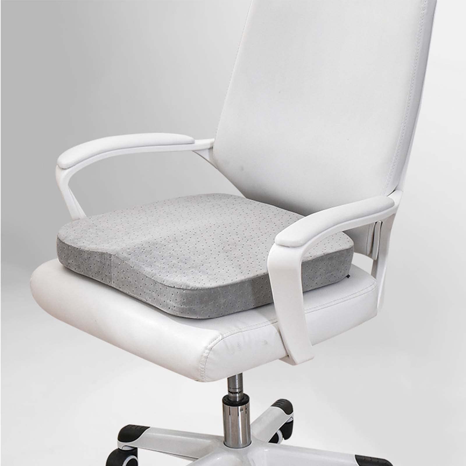 Premium Memory Foam Seat Cushion with Washable Velvet Cover - Orthopedic Coccyx Support Pillow for Office Chair, Car Seat & Wheelchair - Beige Home & Office Comfort Solution for Back Pain Relief
