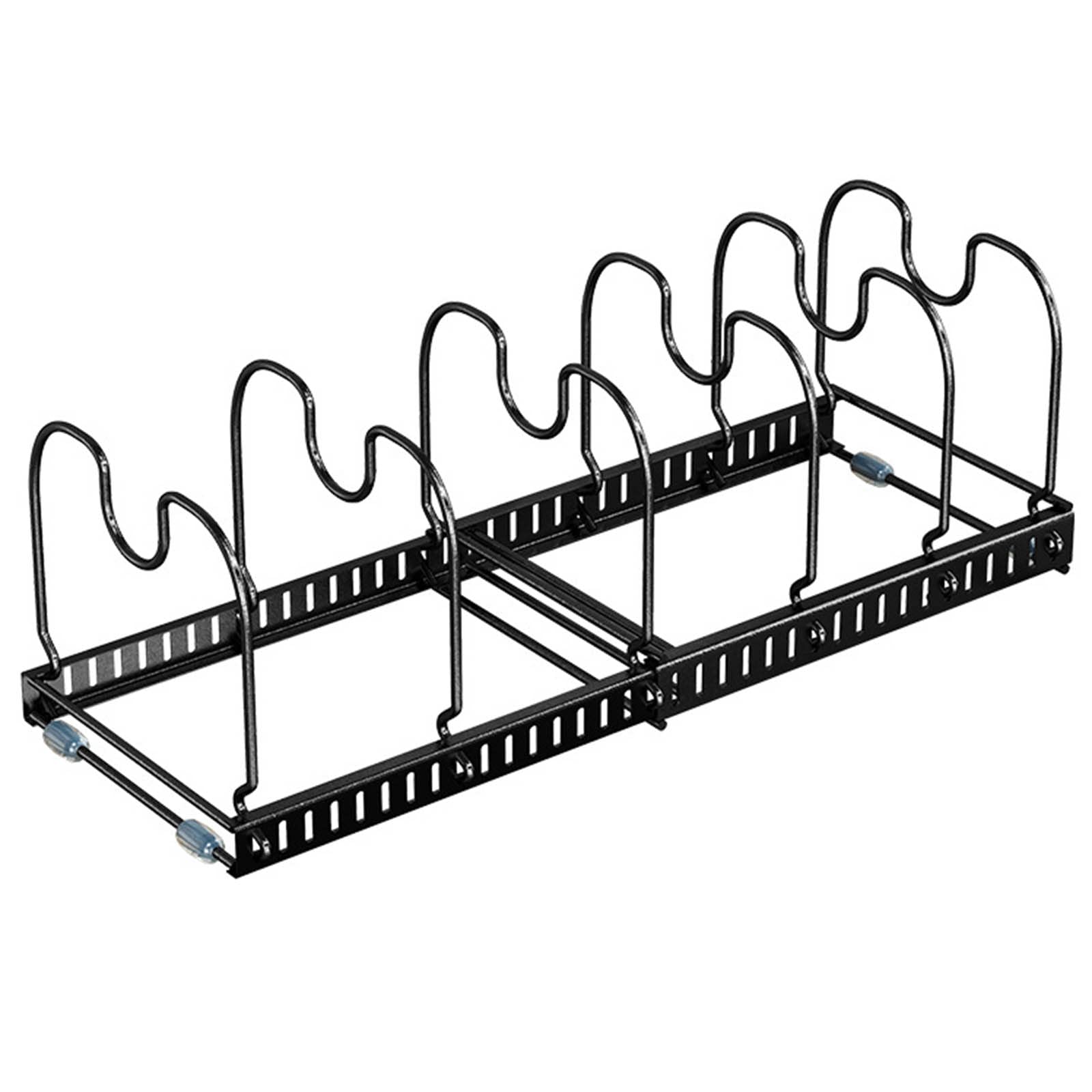 Eervff Adjustable Lid Rack - Multifunctional Kitchen Organizer for Pots, Pans & Cutting Boards | 3-Tier Space Saving Storage Shelf (Black, 16.1 x 8.5 x 7 cm) | Perfect for Small Kitchens & Countertop Organization