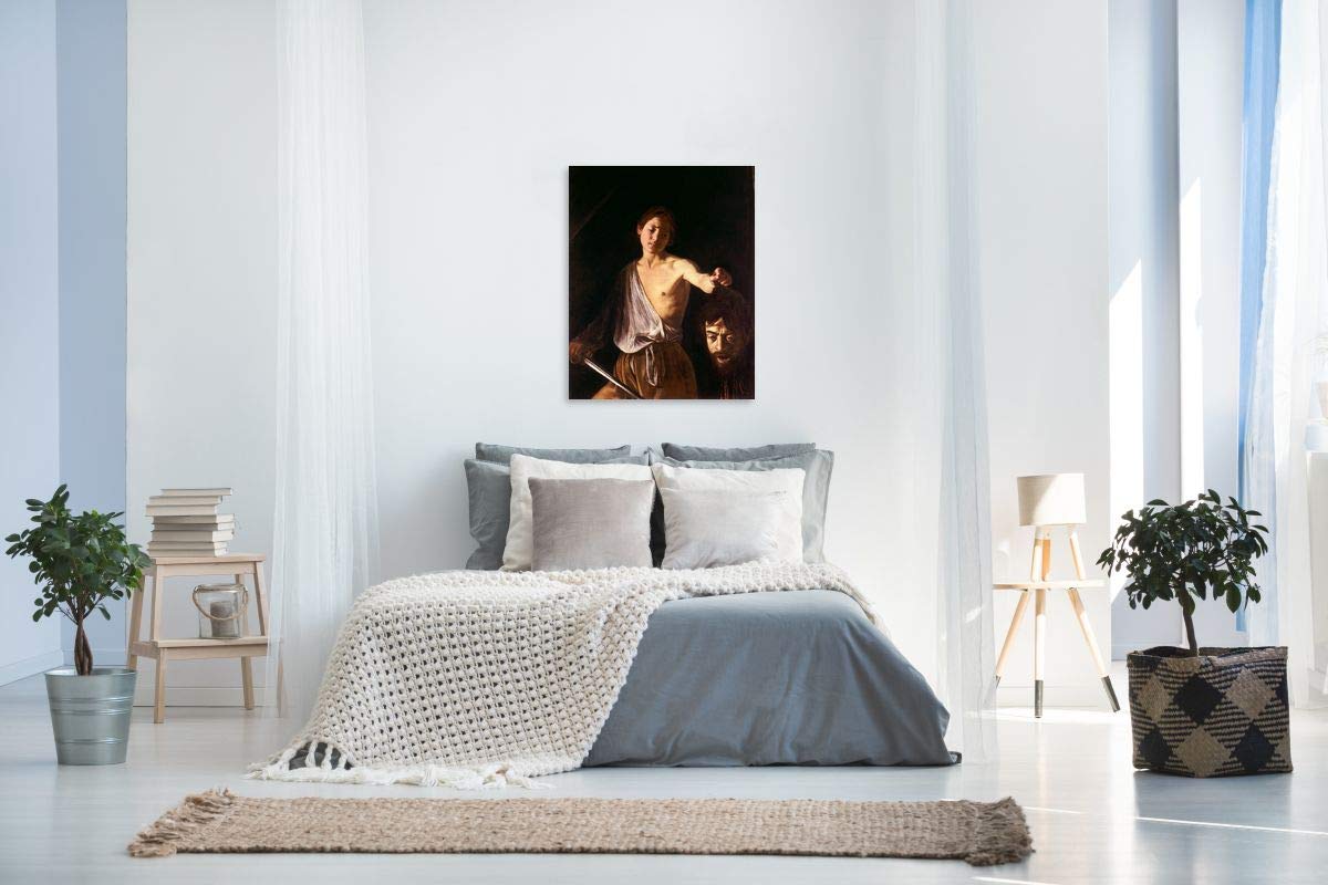 Caravaggio David with The Head of Goliath Fine Art Print - 35x44 Inch (89x111cm) Museum Quality Photo Paper Poster Rolled - Renaissance Wall Art Decor for Living Room, Office & Gallery