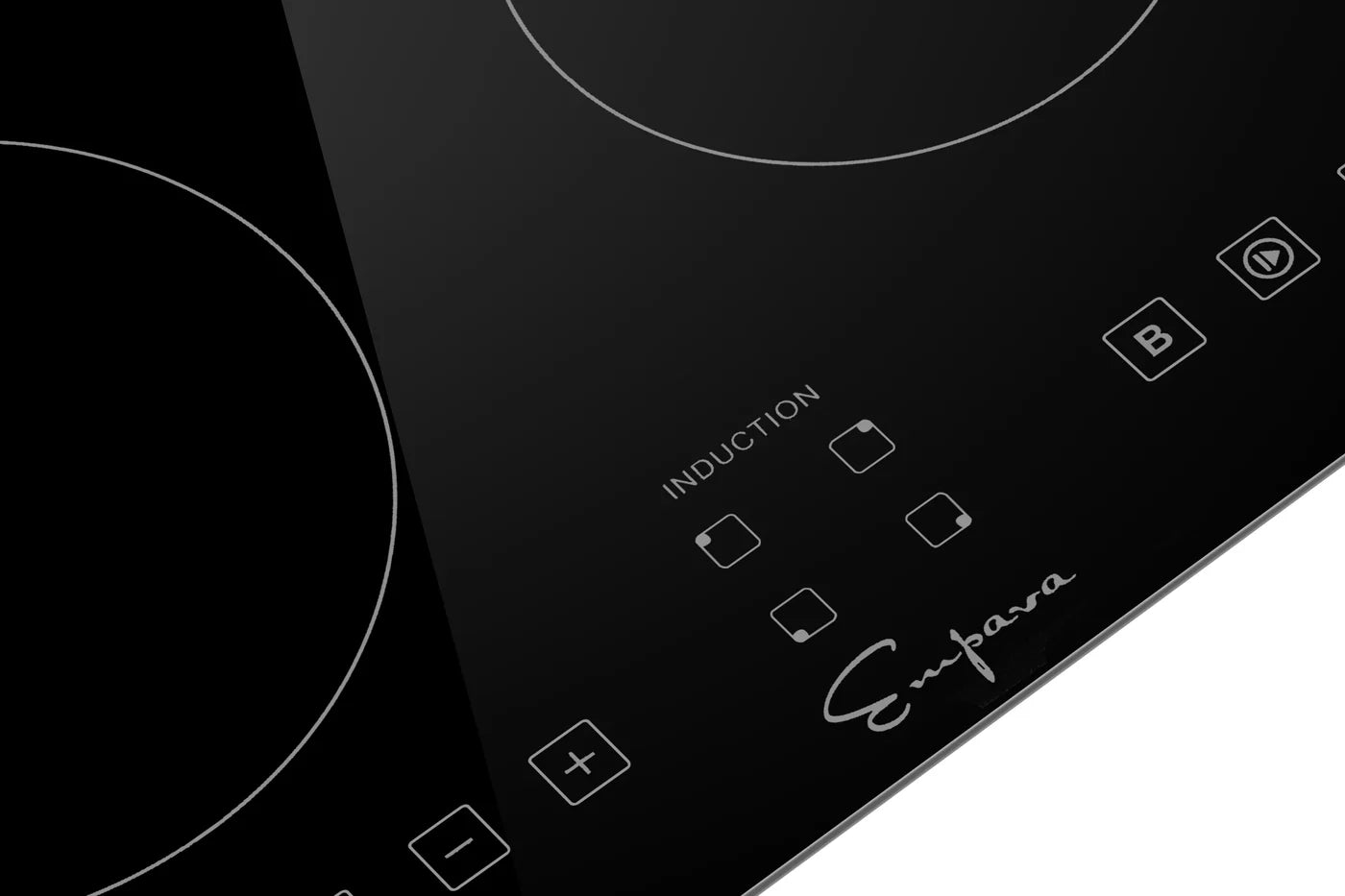Empava 24-Inch Built-In Induction Cooktop with 4 Burners, Touch Control - Black | Professional Kitchen Stove for Home Cooking, Restaurants & RV Use