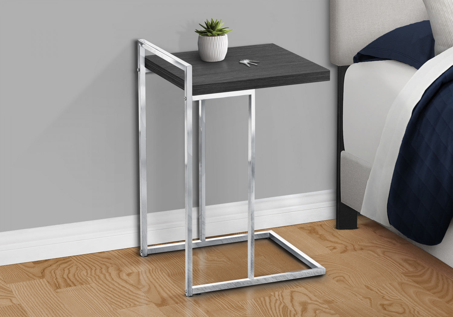 Modern Grey Cedar Side Table - Rustic End Table for Living Room, Bedroom, or Patio - Natural Wood Nightstand with Sturdy Design