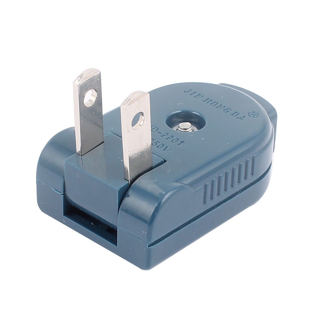 2 Pack US Plug Power Cord - 250V 10A Rewirable Rotating AC Connector with Charger (Blue) - Perfect for Laptops, TVs & Home Appliances