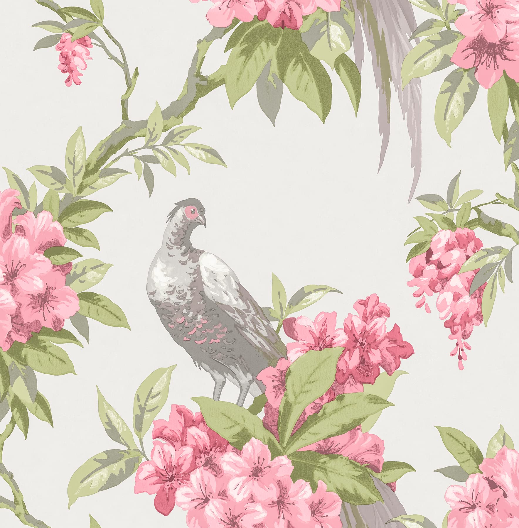 Golden Pheasant Rose Floral Wallpaper - Premium Peel and Stick Wallpaper for Bedroom, Living Room, Nursery | Vintage Botanical Wall Decor for Home & Office