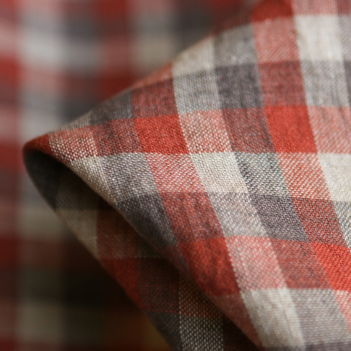 Checked Rosana Washed Linen Fabric - Premium Soft Textured Material for Home Decor, DIY Crafts & Fashion Sewing Projects