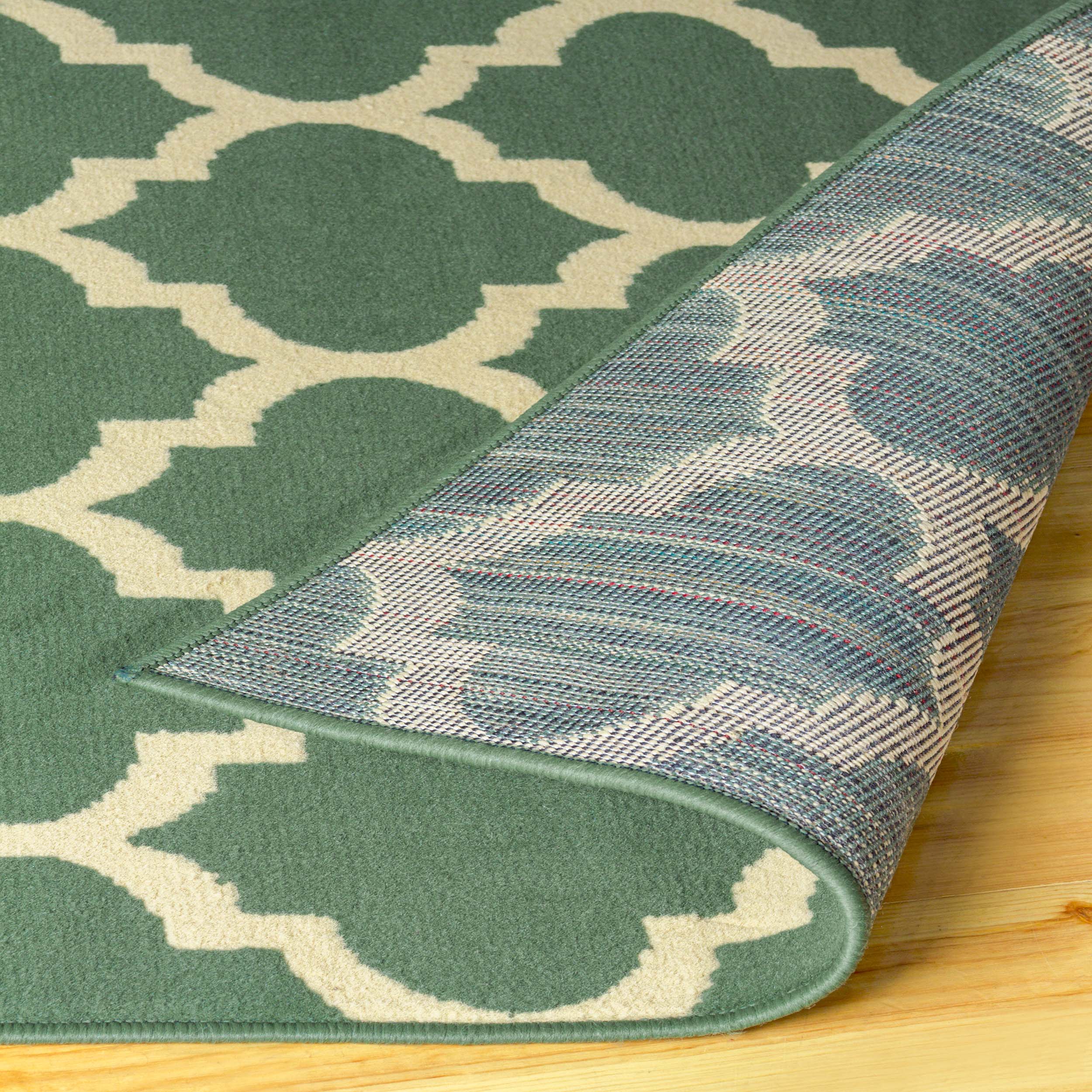 Modern Quatrefoil Geometric Trellis Indoor Area Rug - Non-Slip Soft Living Room Carpet - Perfect for Bedroom, Nursery, Dorm & Home Decor