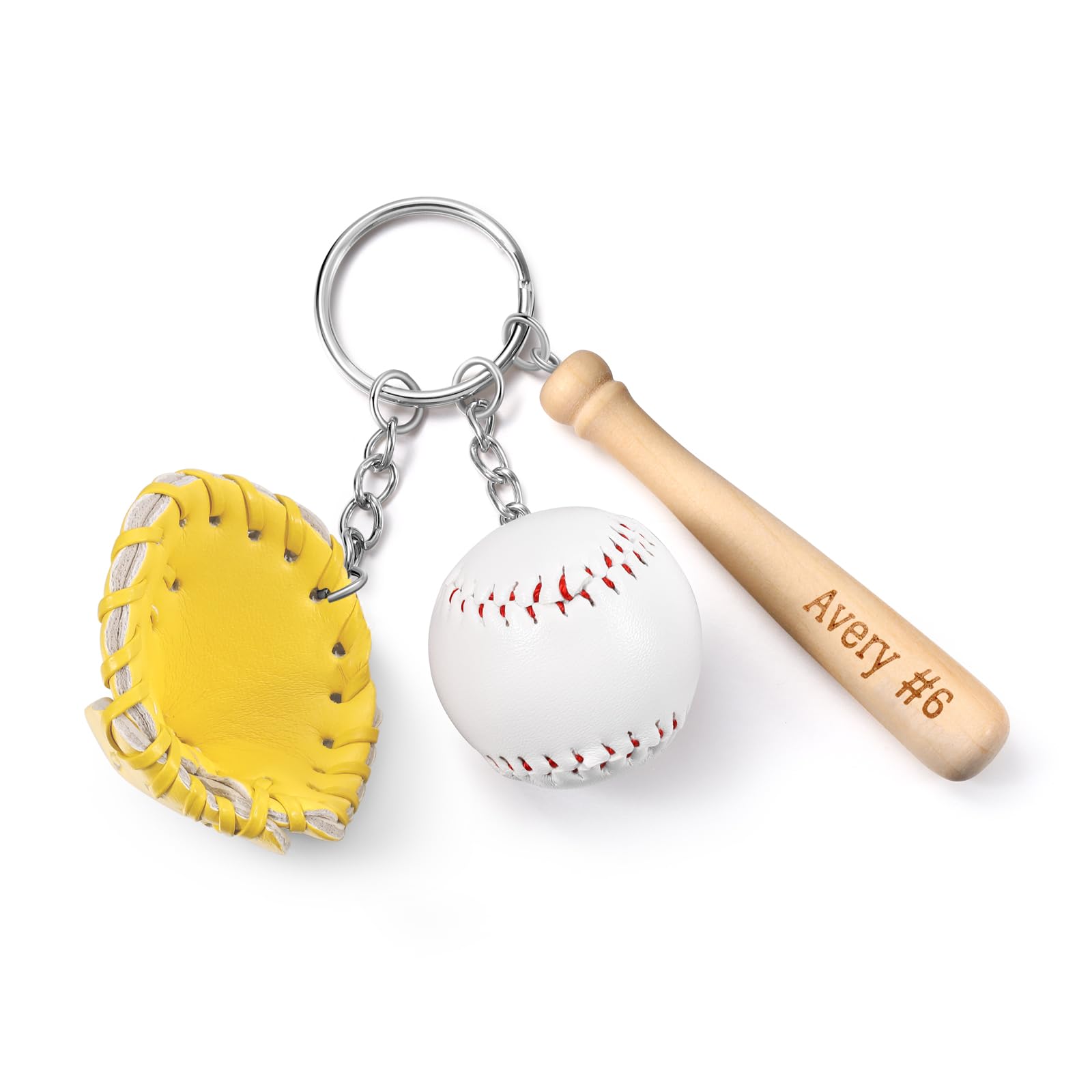 Custom Baseball Keychains with Name - Personalized Softball Keychain Gifts for Players, Fans & Coaches - Perfect for Baseball Parties, Team Events & Sports Enthusiasts