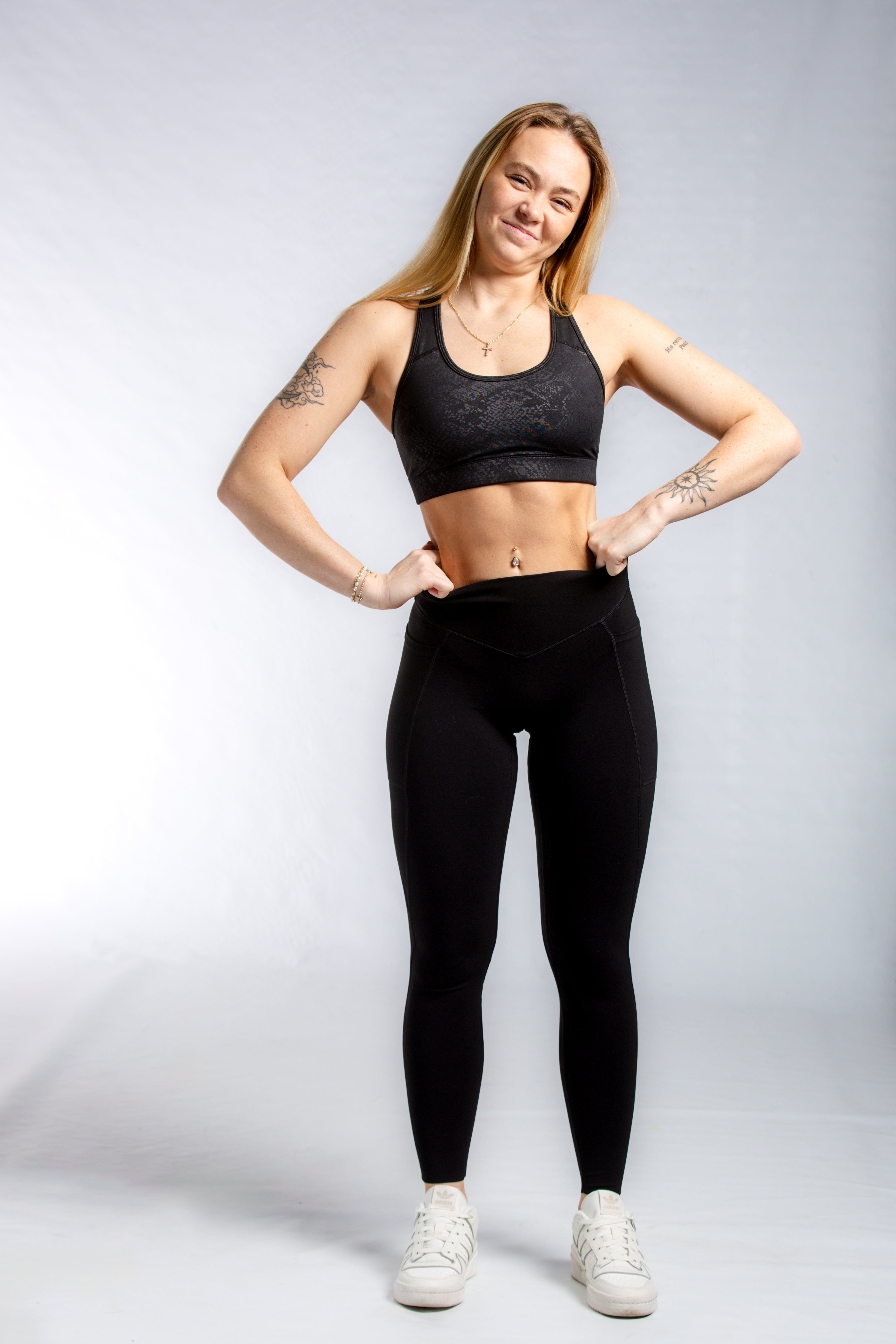 NKD High Waist Yoga Leggings with Pockets - Black | Women's Workout Tights for Running, Gym & Lounge | Soft Stretchy Comfortable Athletic Pants