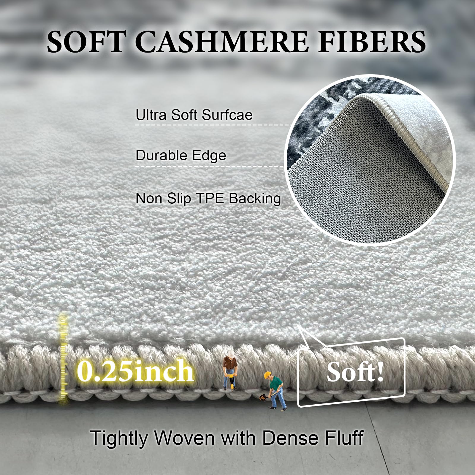6'x9' Machine Washable Abstract Area Rug - Non-Slip Modern Woven Boho Carpet for Living Room, Bedroom, Kitchen & Office - Soft Home Decor in Black | Perfect for High-Traffic Areas & Pet-Friendly Spaces
