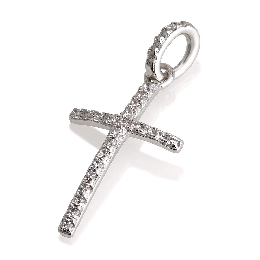 925 Silver Cross Pendant with Swarovski Stones - Handmade Jewelry for Spiritual Blessings