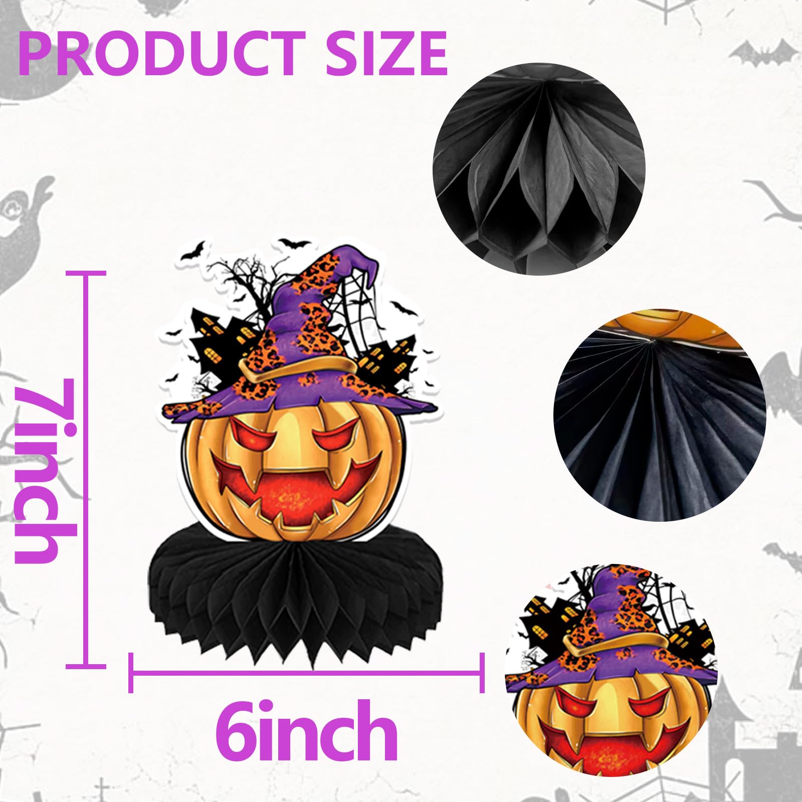 9 Pack Halloween Honeycomb Centerpieces - Spooky Table Toppers & Party Decorations for Halloween, Birthday Parties, and Home Decor | Perfect for Dining Table, Mantel, and Party Backdrop Displays
