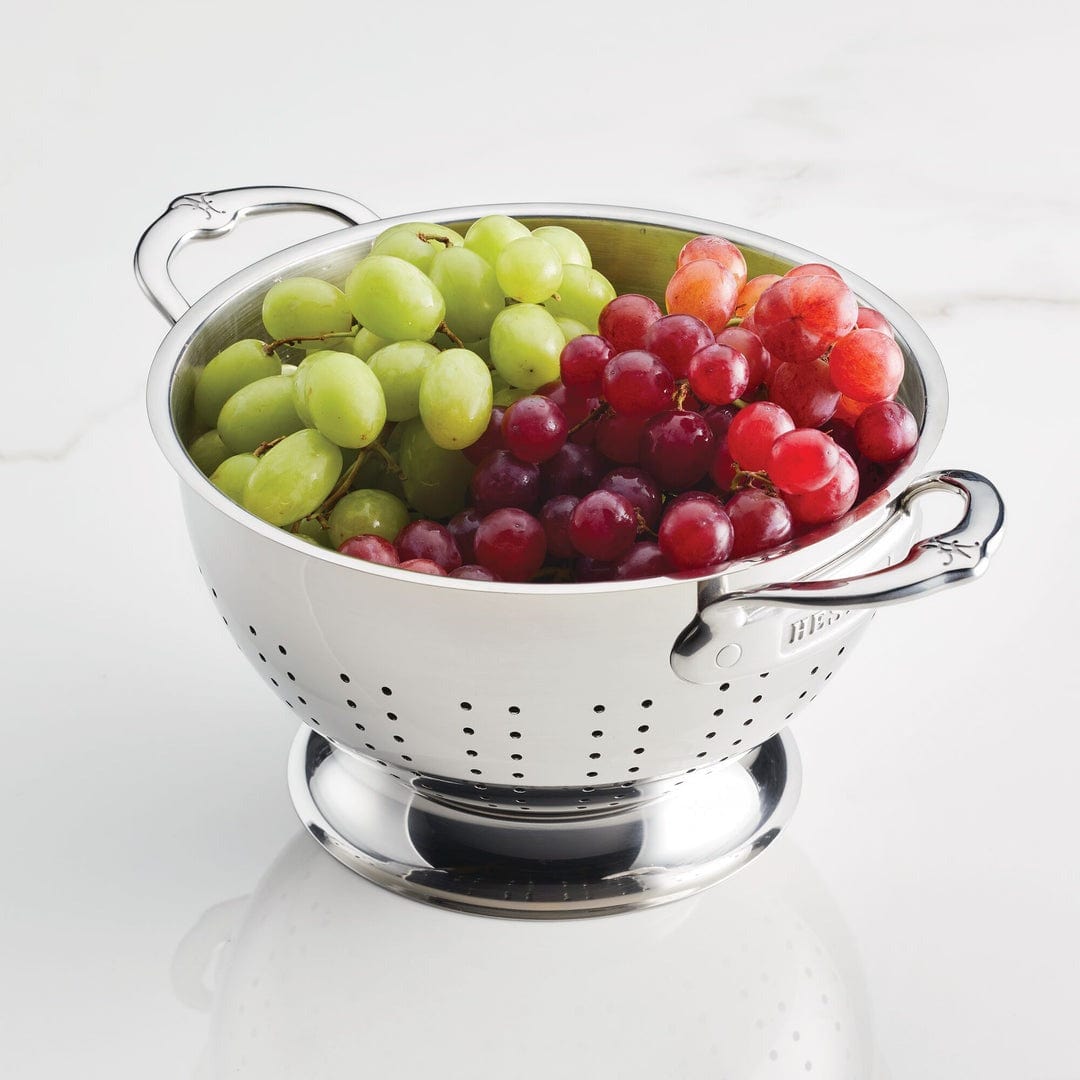 Hestan Provisions 5 Quart Stainless Steel Colander - Durable Kitchen Strainer for Pasta, Vegetables & Fruits | Perfect for Cooking, Washing & Draining