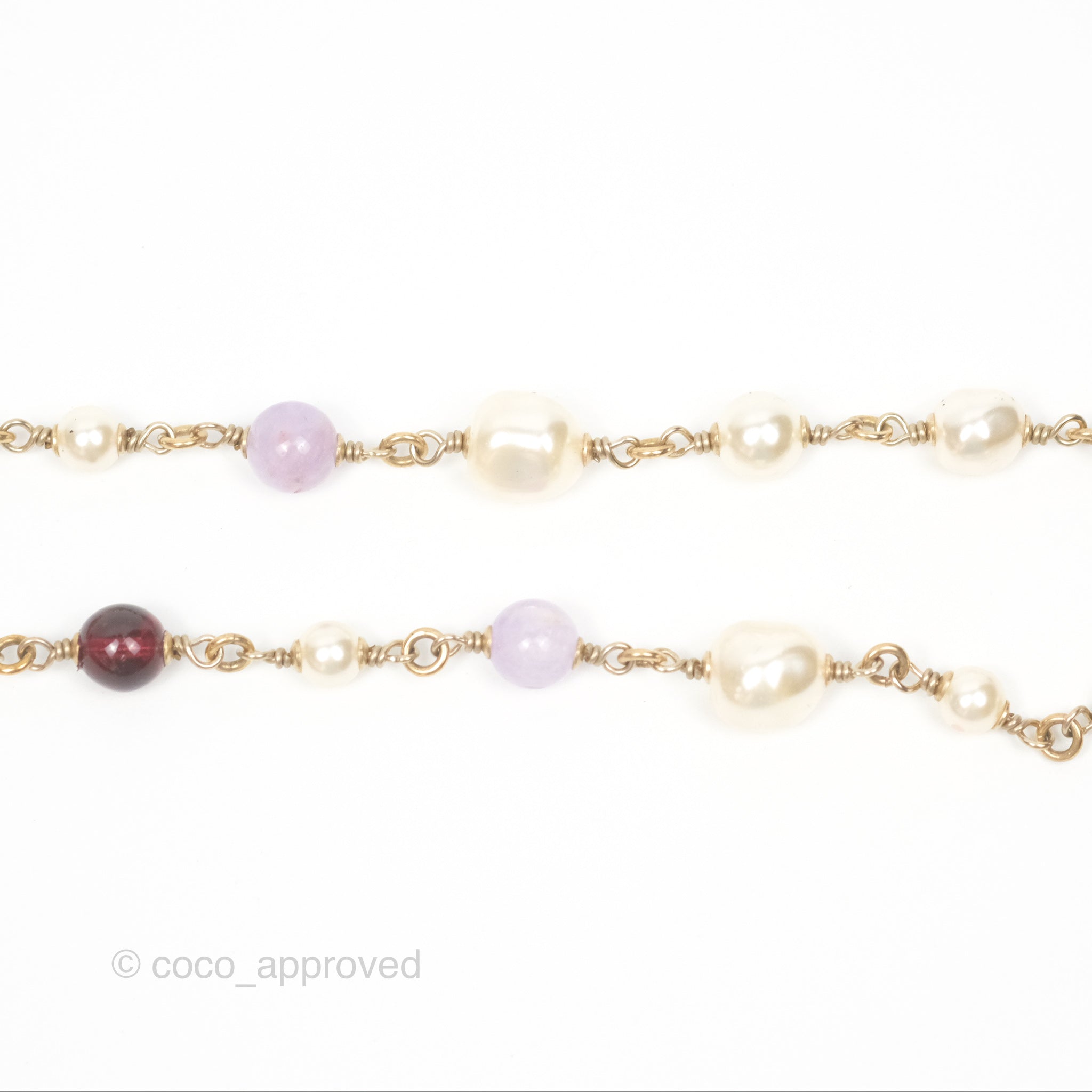 Chanel CC Pearl Gemstone Long Necklace in Gold Tone - 17A Collection | Elegant Jewelry for Women, Perfect for Parties, Weddings & Special Occasions