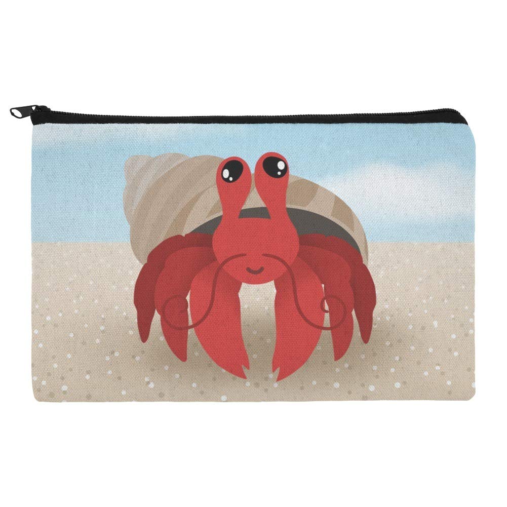 Cute Hermit Crab Makeup Bag - Waterproof Cosmetic Organizer Pouch for Travel, Gym & Daily Essentials | Perfect for Makeup Brushes, Toiletries & Small Accessories