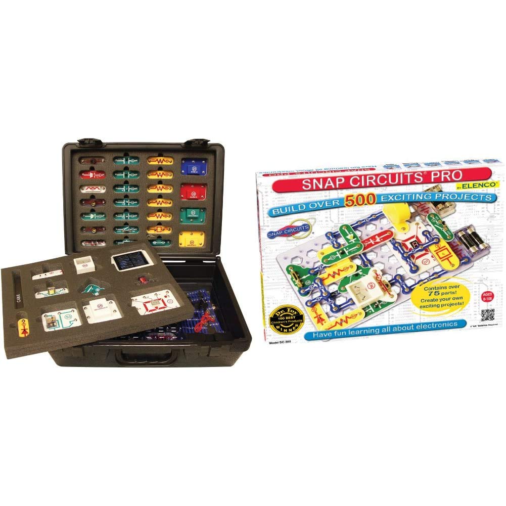 Snap Circuits Extreme SC-750R Electronics Exploration Kit with Student Training Program & Pro SC-500 Kit | 500+ STEM Projects, 75 Parts | Perfect for Classroom Learning, Homeschooling & Science Experiments