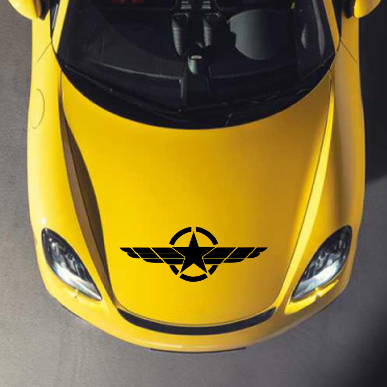 Universal Car Hood Vinyl Decal Stickers - Custom Auto Bonnet Graphics for Sports & Racing Cars - DIY Exterior Modification Accessories in Black - Perfect for Car Shows, Street Racing & Vehicle Personalization