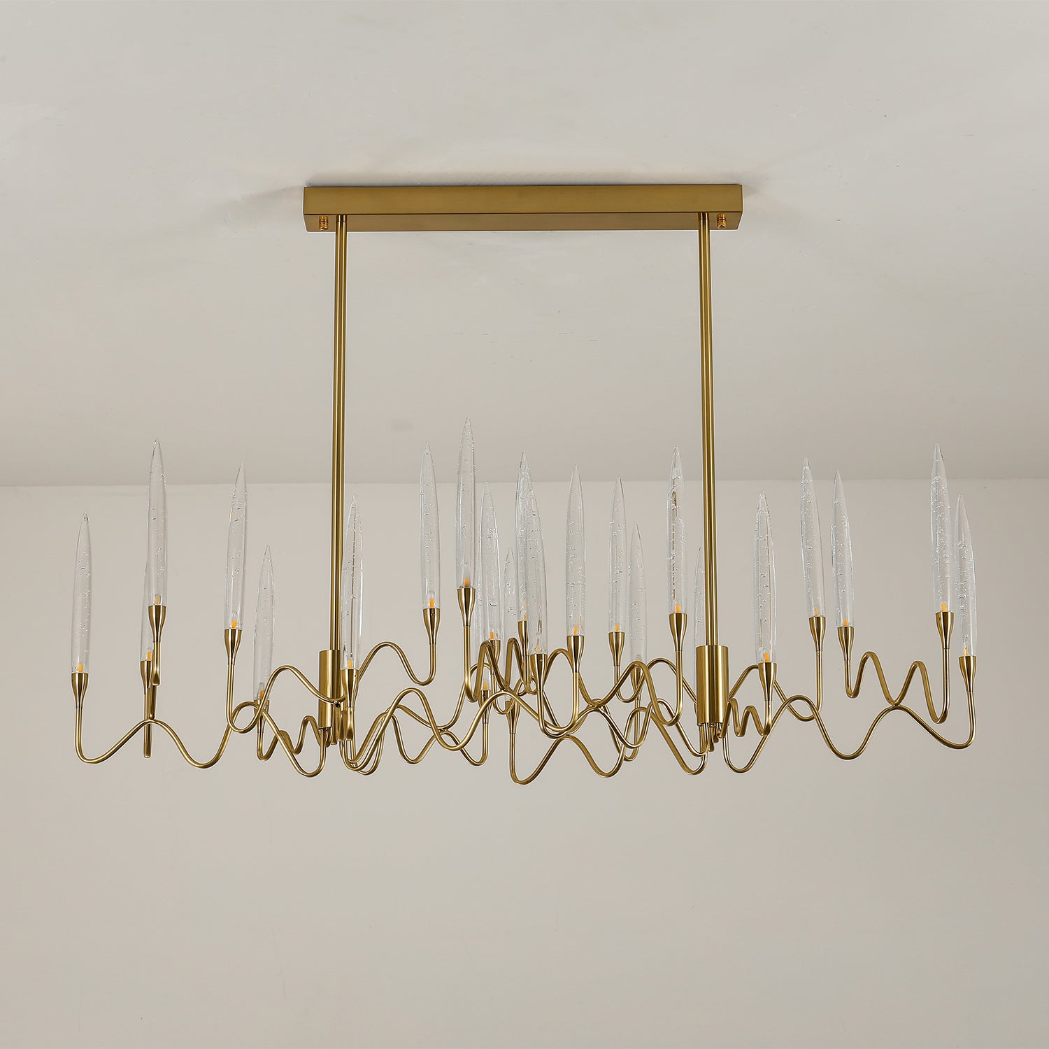 Elegant Classical Candelabrum Chandelier - Antique Brass Crystal Ceiling Light Fixture for Dining Room, Living Room & Bedroom Decor