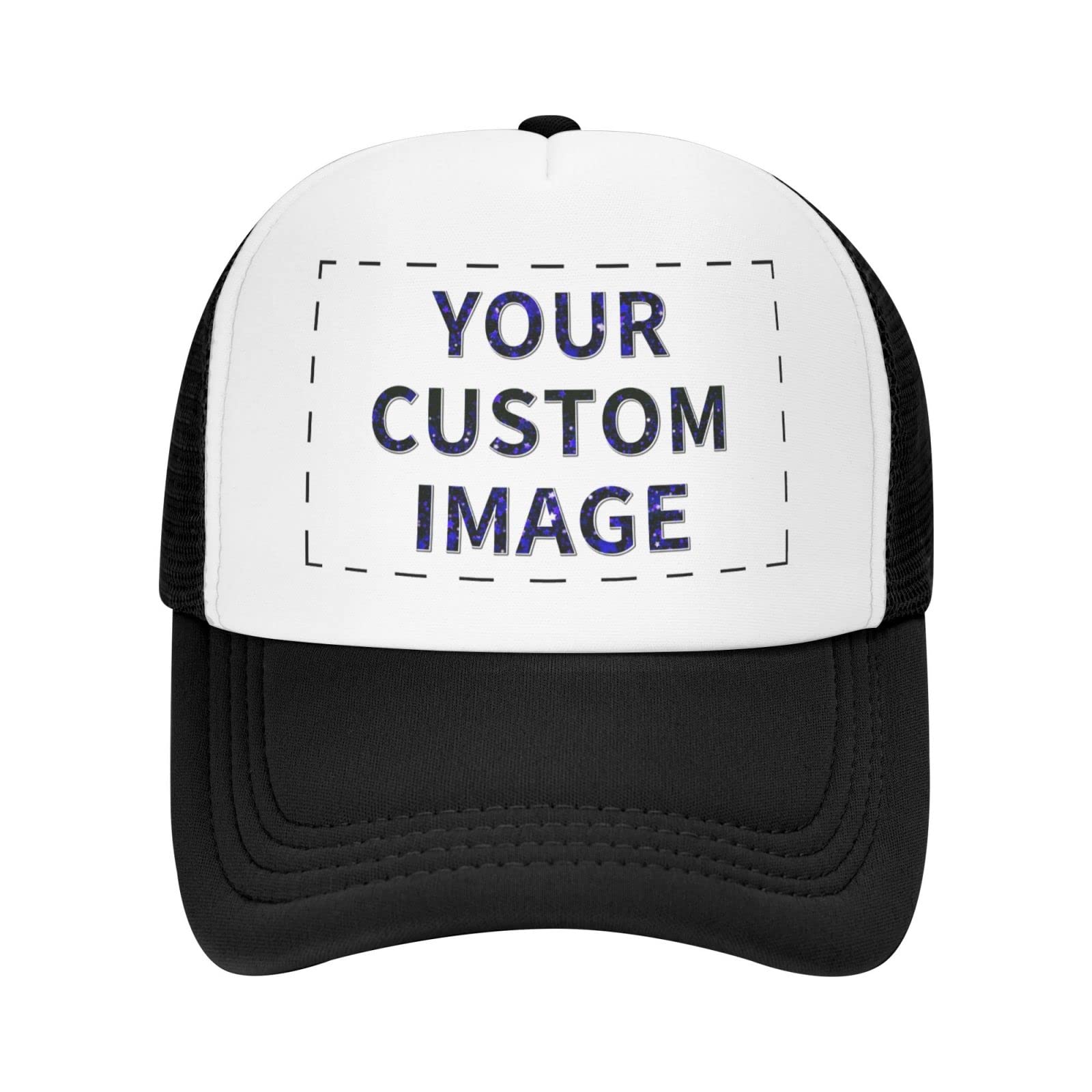 Custom Trucker Hats for Men & Women - Personalized Photo Baseball Caps - Design Your Own Hat - Black - Perfect for Sports, Outdoor Activities & Fashion Accessories