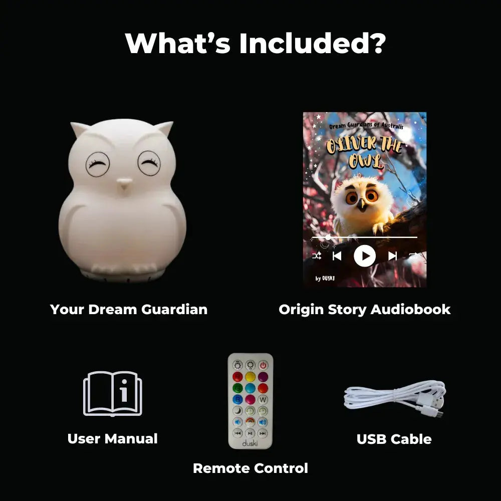 Duski Dream Guardian: Owl Night Light for Kids - Soothing Nursery Decor & Bedroom Nightlight for Baby Sleep Aid & Relaxation