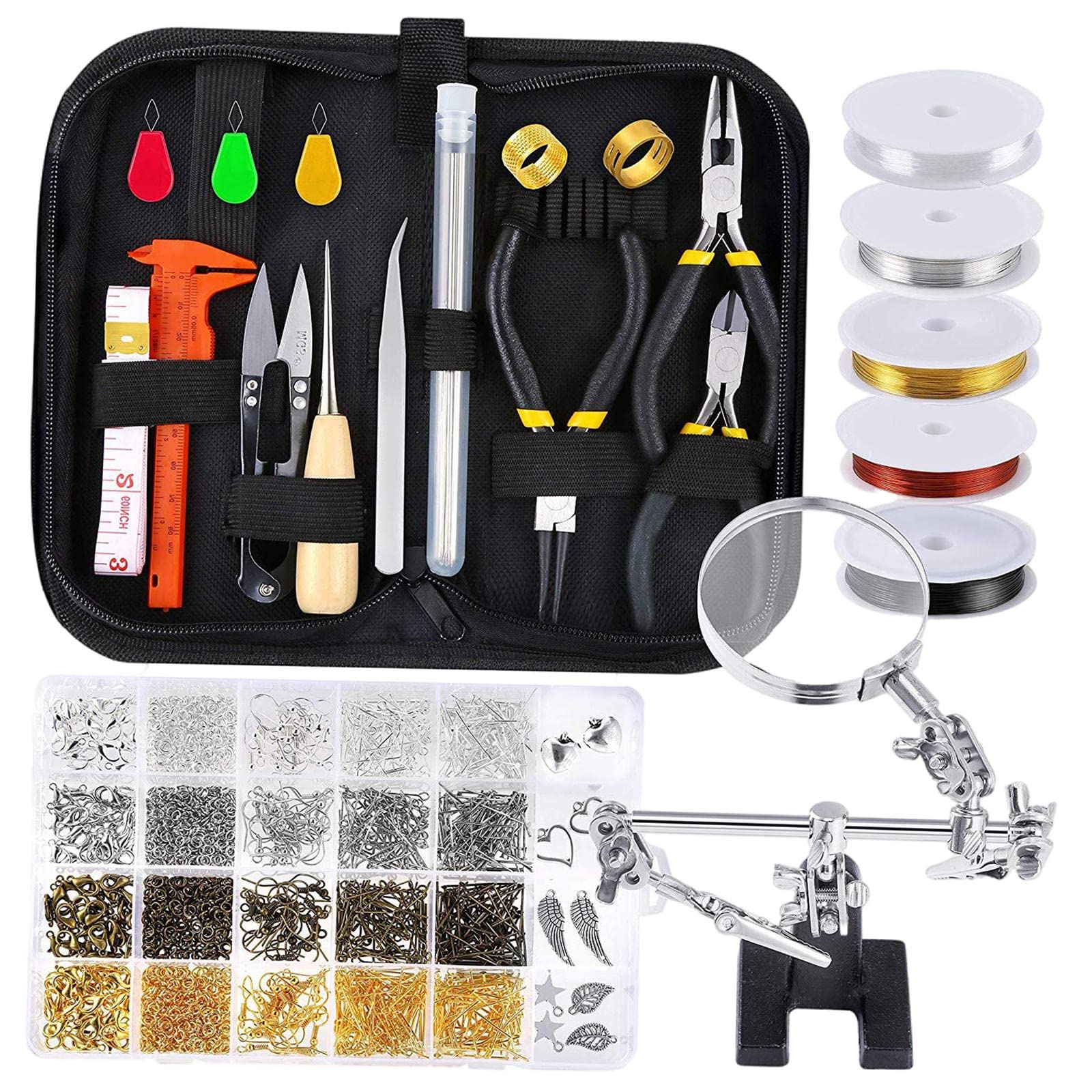 Gemvan 1116Pcs Jewelry Making Kit - Premium Wire Wrapping Supplies for Bracelets, Necklaces & DIY Craft Projects - Perfect for Jewelry Designers, Beading Enthusiasts & Handmade Gift Creation