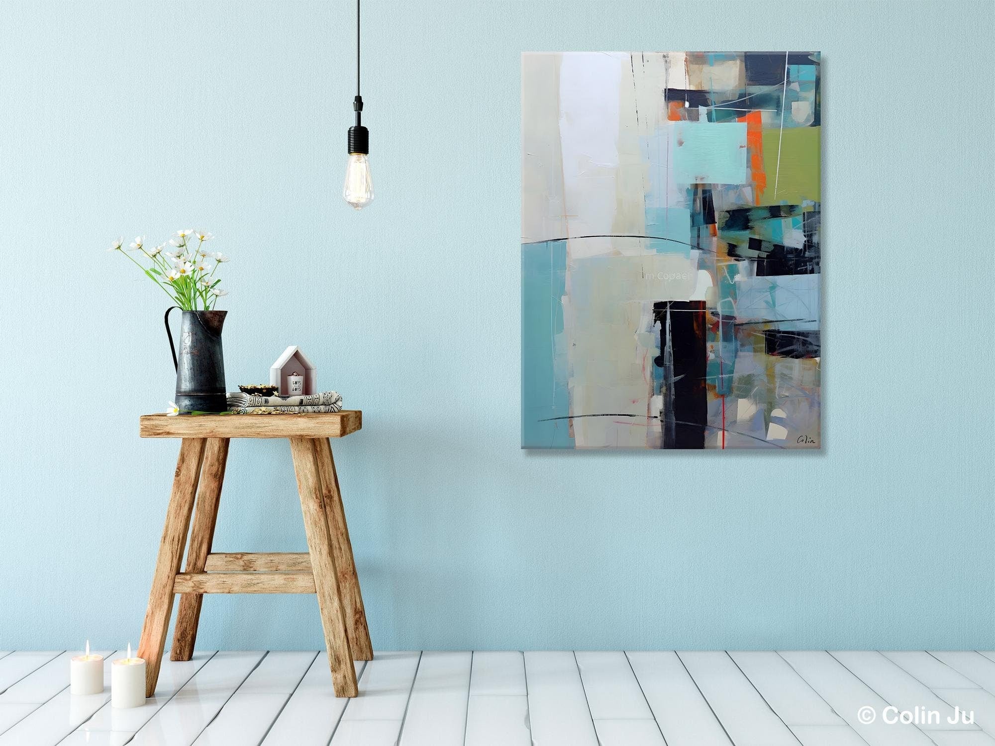 Abstract Wall Paintings - Large Contemporary Canvas Art for Bedroom Decor | Hand-Painted Modern Original Artwork | Perfect for Living Room, Office & Home Interior Design