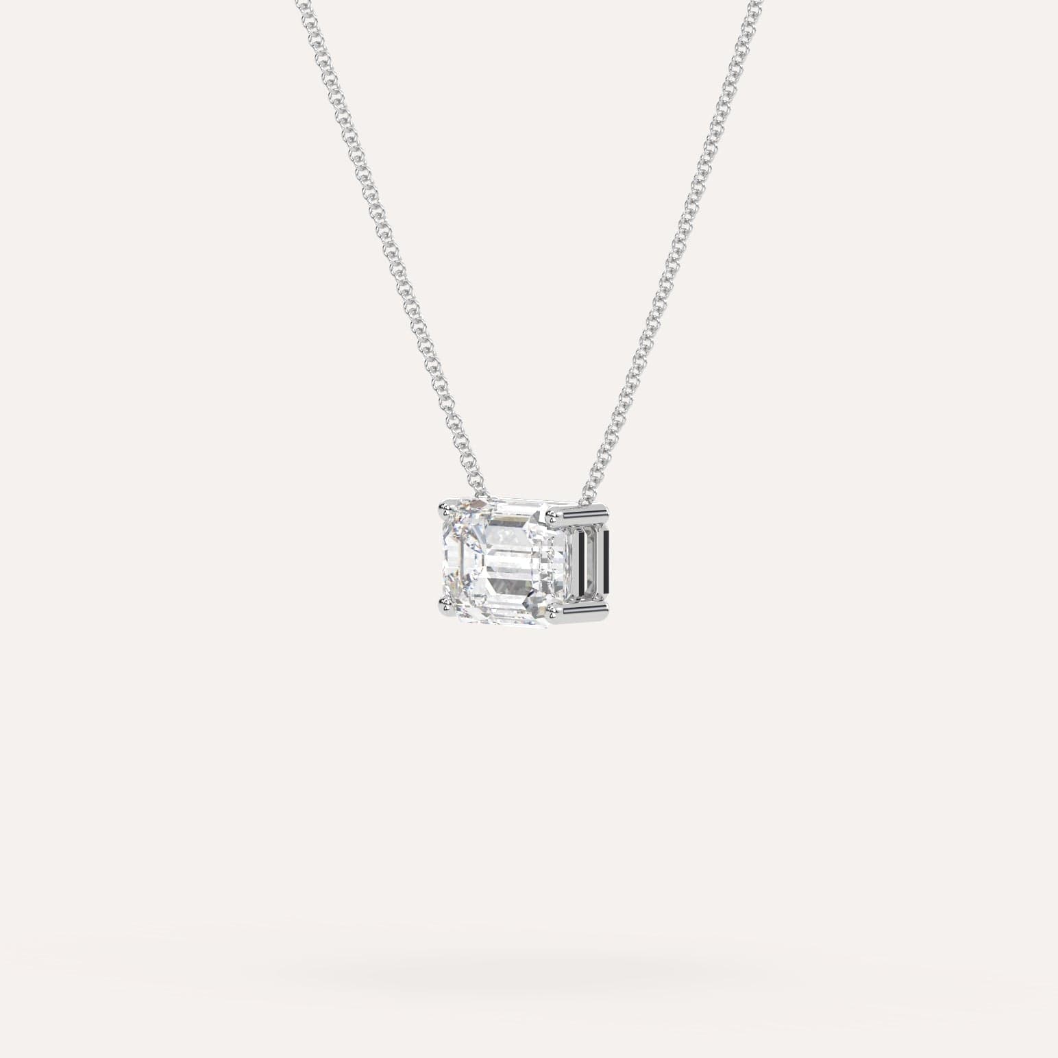 2 Carat Emerald Floating Diamond Necklace - 14K Gold Dainty Pendant for Women | Elegant Jewelry Gift for Anniversary, Birthday & Special Occasions